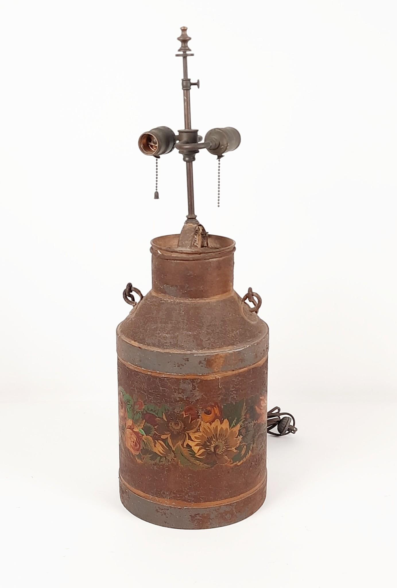 Painted Milk Can Lamp (1 of 2)