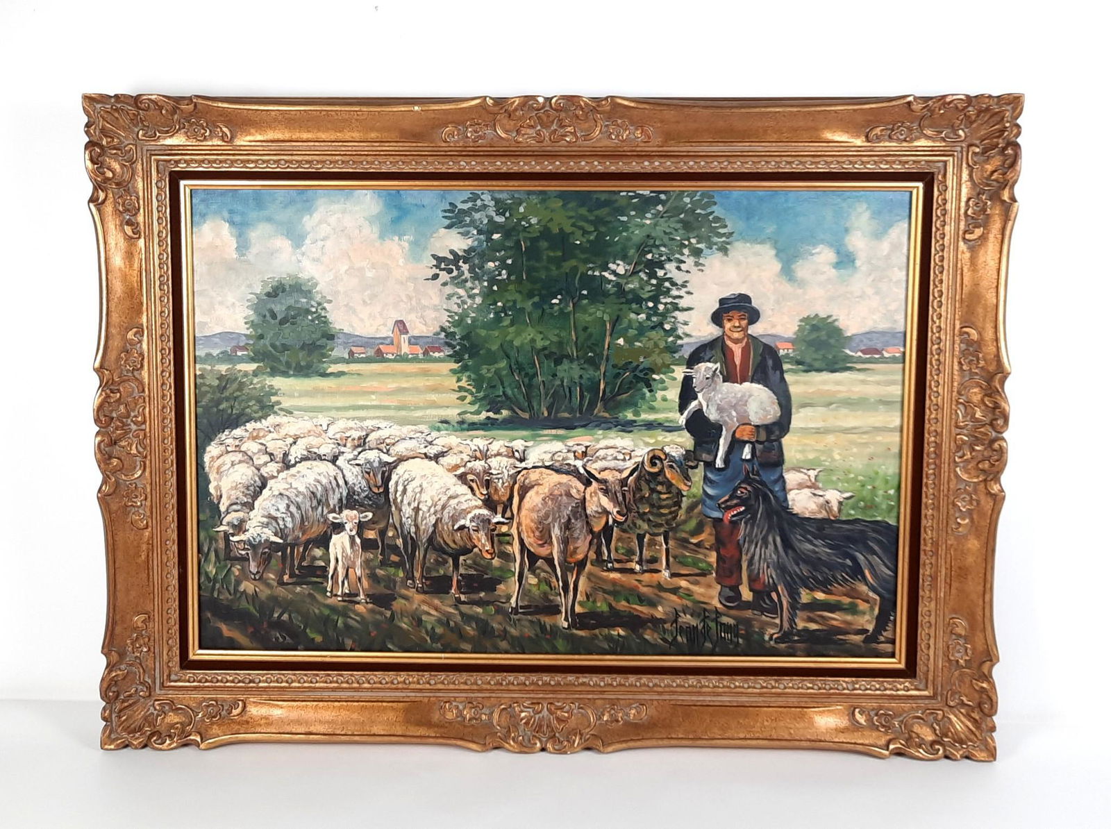 Jean De Jong Herding Sheep Painting (1 of 4)