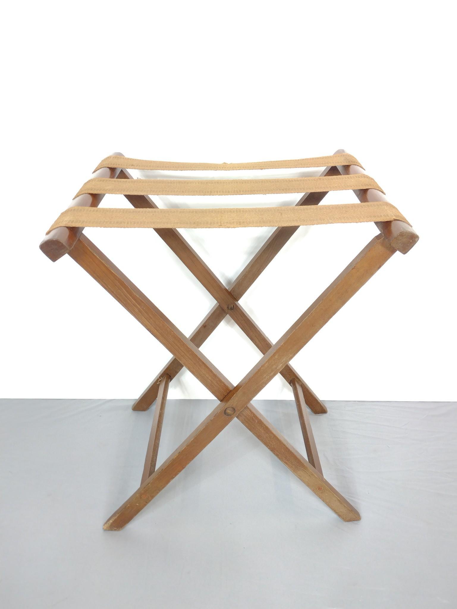 Luggage Rack: 23" wide X 19" deep X 29" high. Has some finish loss. MG. Provenance: From the estate of Mary Trost who last resided in the multi generational family home located in Clarks Valley, Dauphin (Harrisburg