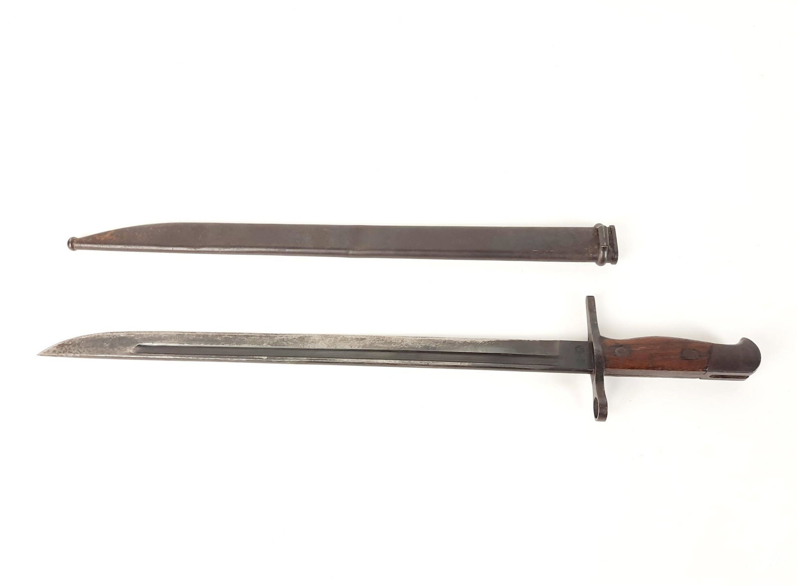 Bayonet: 20" long. Blade marked with 8 in circle next to hut in diamond. Blade has been sharpened a d scratched. LR IMPORTANT: Before bidding, please read the terms and conditions. When you registered for the 