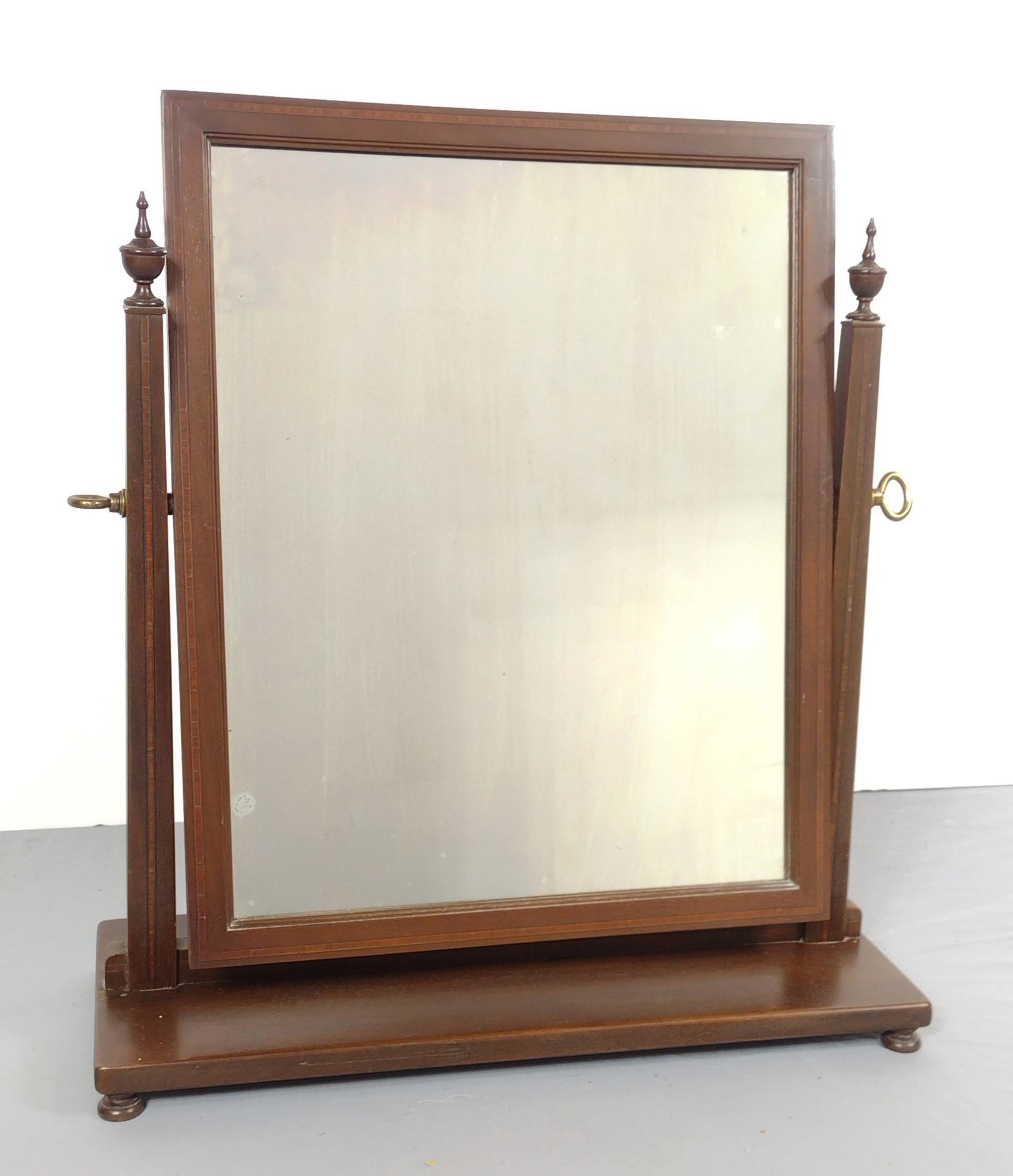 Shaving Mirror: 22" wide X 9" deep X 24" high. MG. Provenance: From the estate of Mary Trost who last resided in the multi generational family home located in Clarks Valley, Dauphin (Harrisburg) Pennsylvania. Mrs. Tr