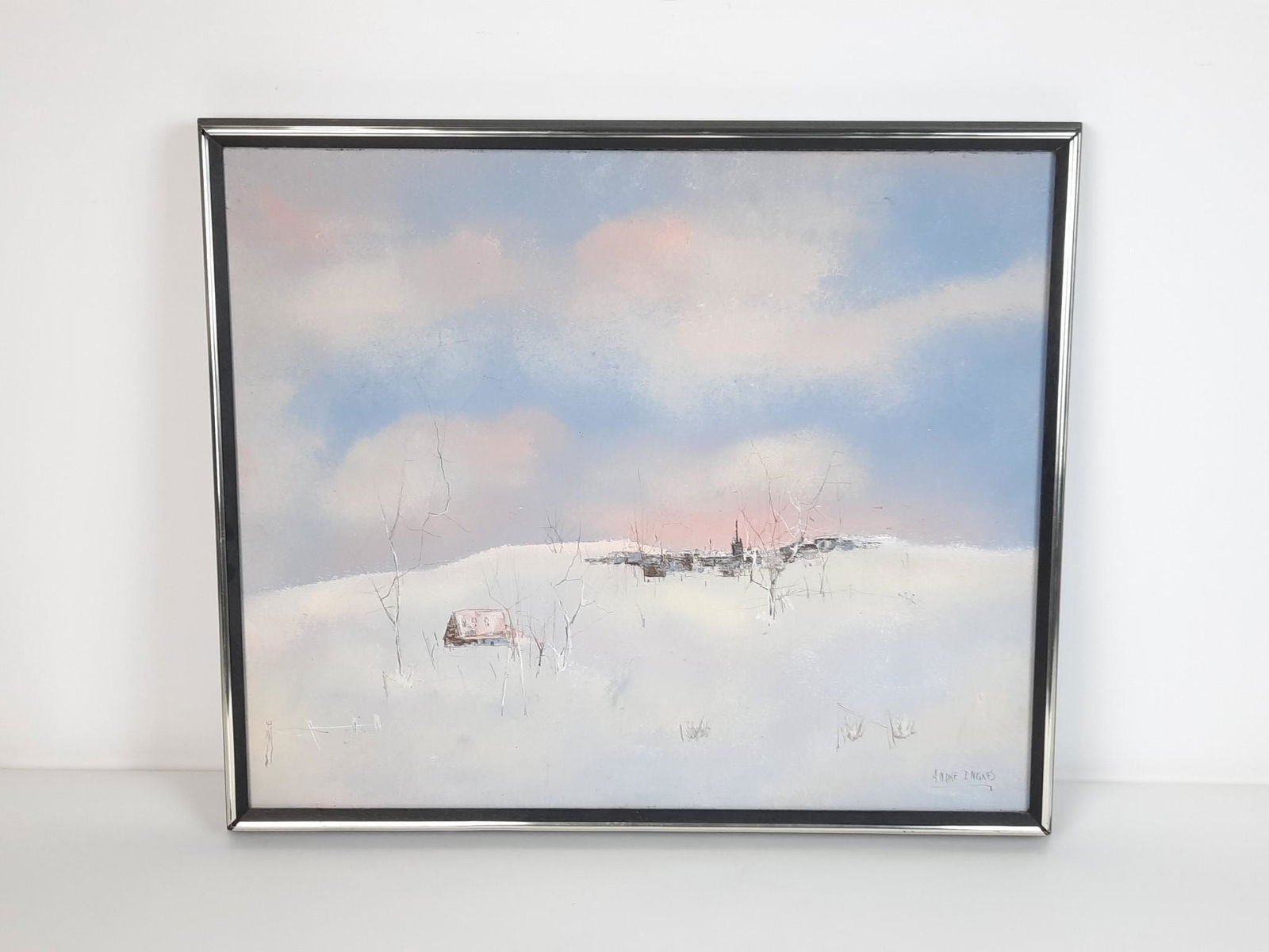 Andre Ingres Winter Cabin Painting (1 of 3)