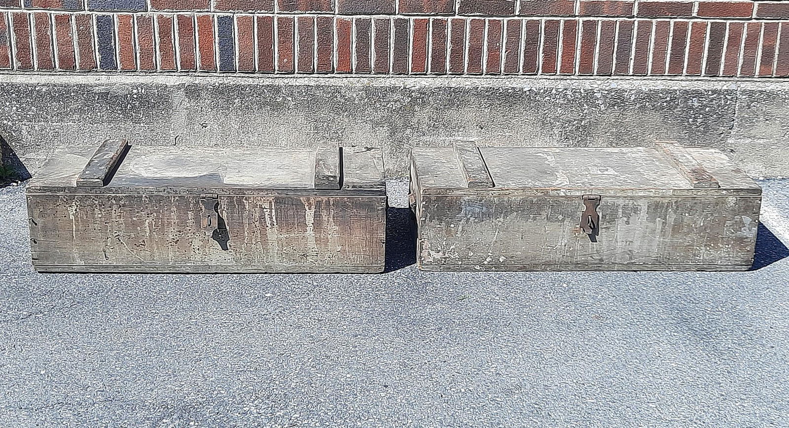 2 Antique Wood Military Trunks (1 of 10)