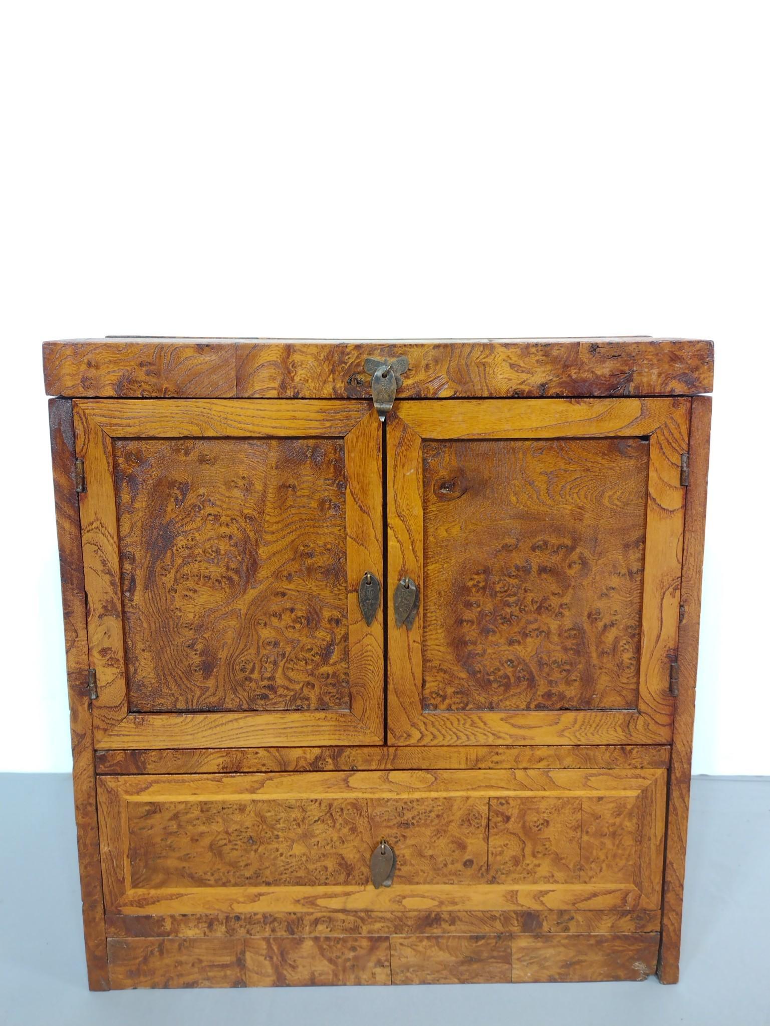 Antique Burl Wood Table Cabinet (1 of 9)