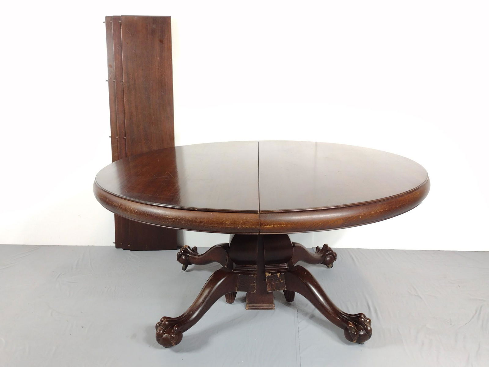 Antique Ball & Claw Dining Table With Three Leaves (1 of 3)