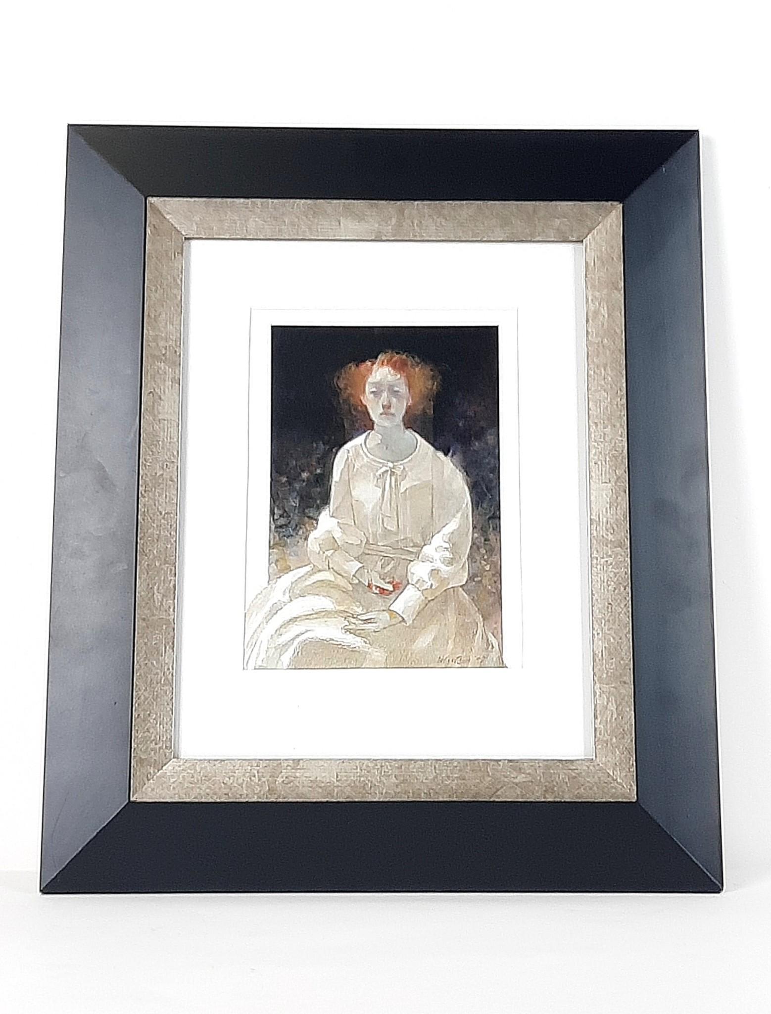 Watson "Charlette Corday" Painting: Title in pencil on verso. Overall with frame 20" high x 16-3/4" wide. LR IMPORTANT: Before bidding, please read the terms and conditions. When you registered for the auction you agreed to these terms 