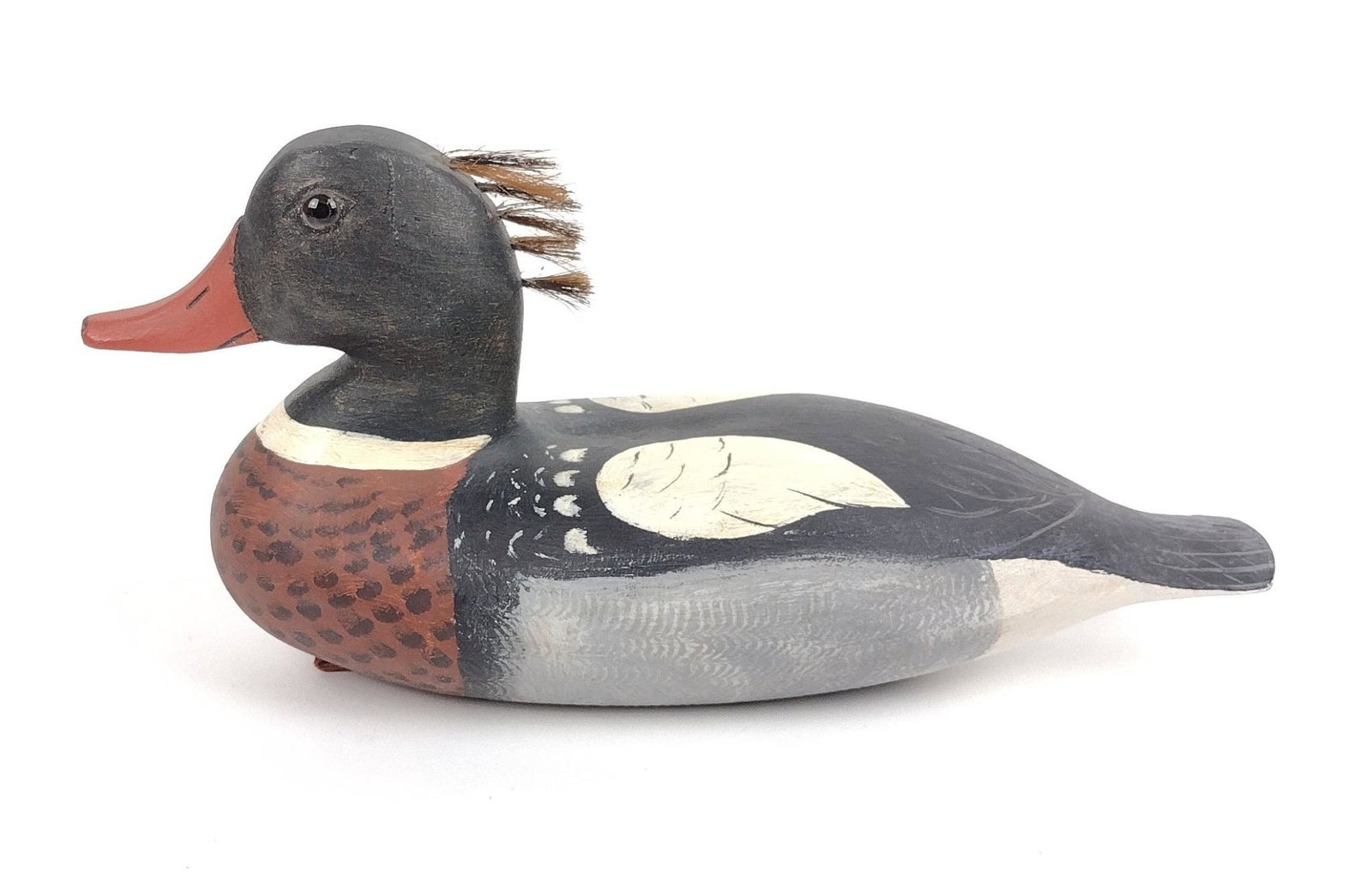 R.D. Schwarm Duck Decoy: 10-1/2" long X 5" high. MEG IMPORTANT: Before bidding, please read the terms and conditions. When you registered for the auction you agreed to these terms and will be required to comply with them.