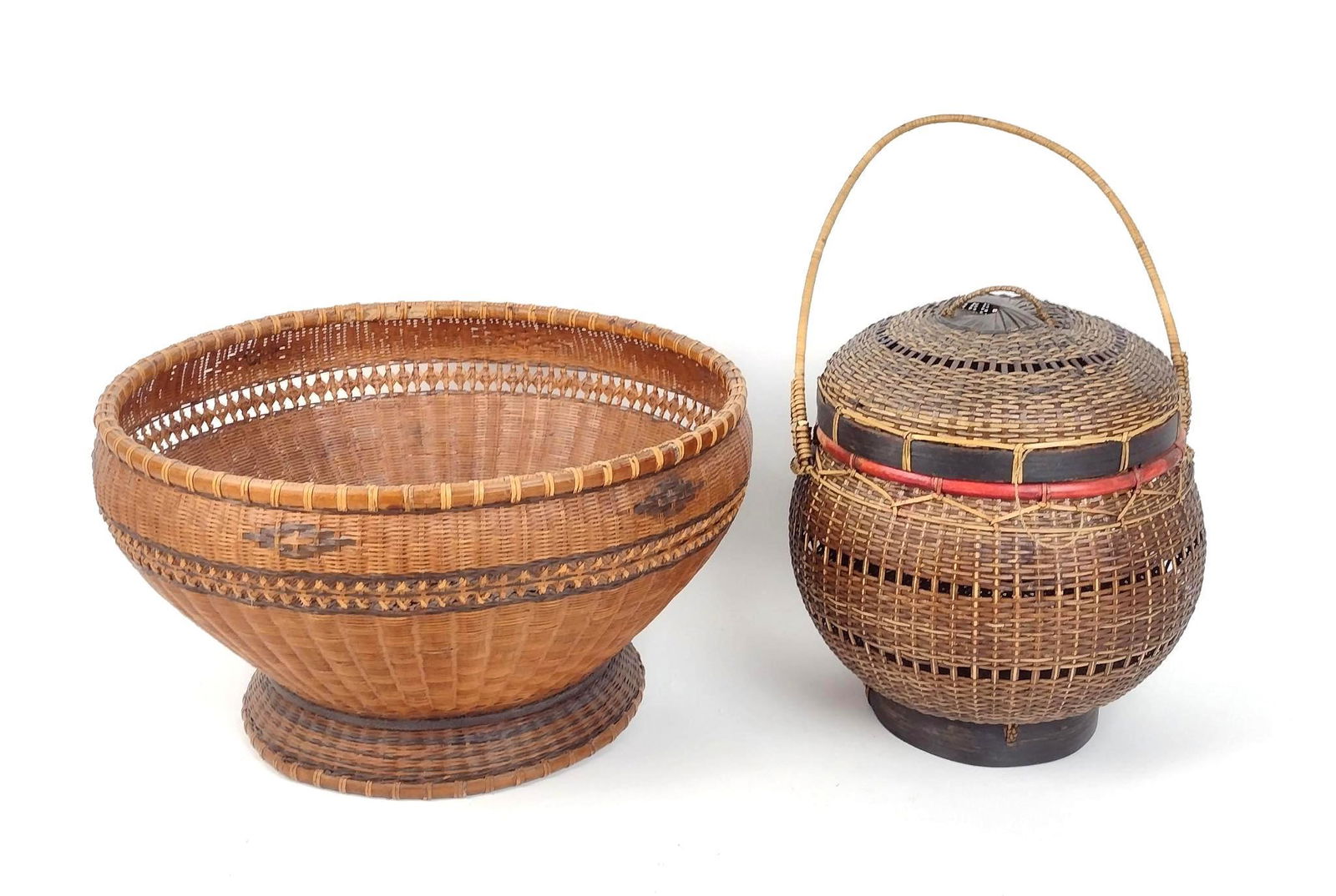 2 Hand-Woven Asian Baskets (1 of 5)