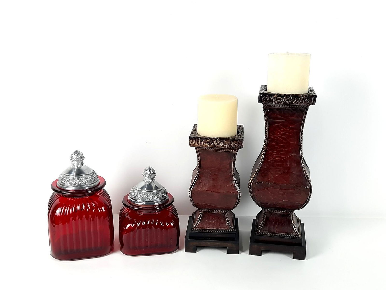 2 Decorative Jars and 2 Decorative Candle Holders (1 of 1)