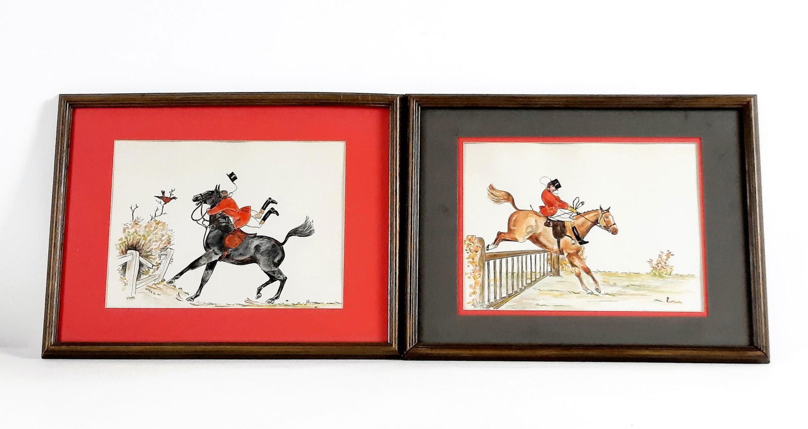 2 Bowlby Hunt Scene Watercolors (1 of 4)