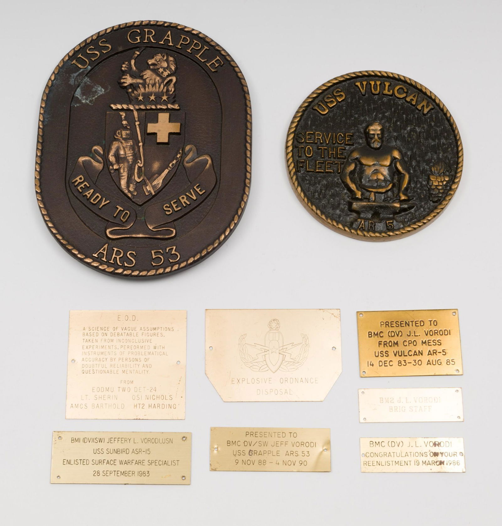 USS Vulcan and USS Grapple Brass Plaques (1 of 8)