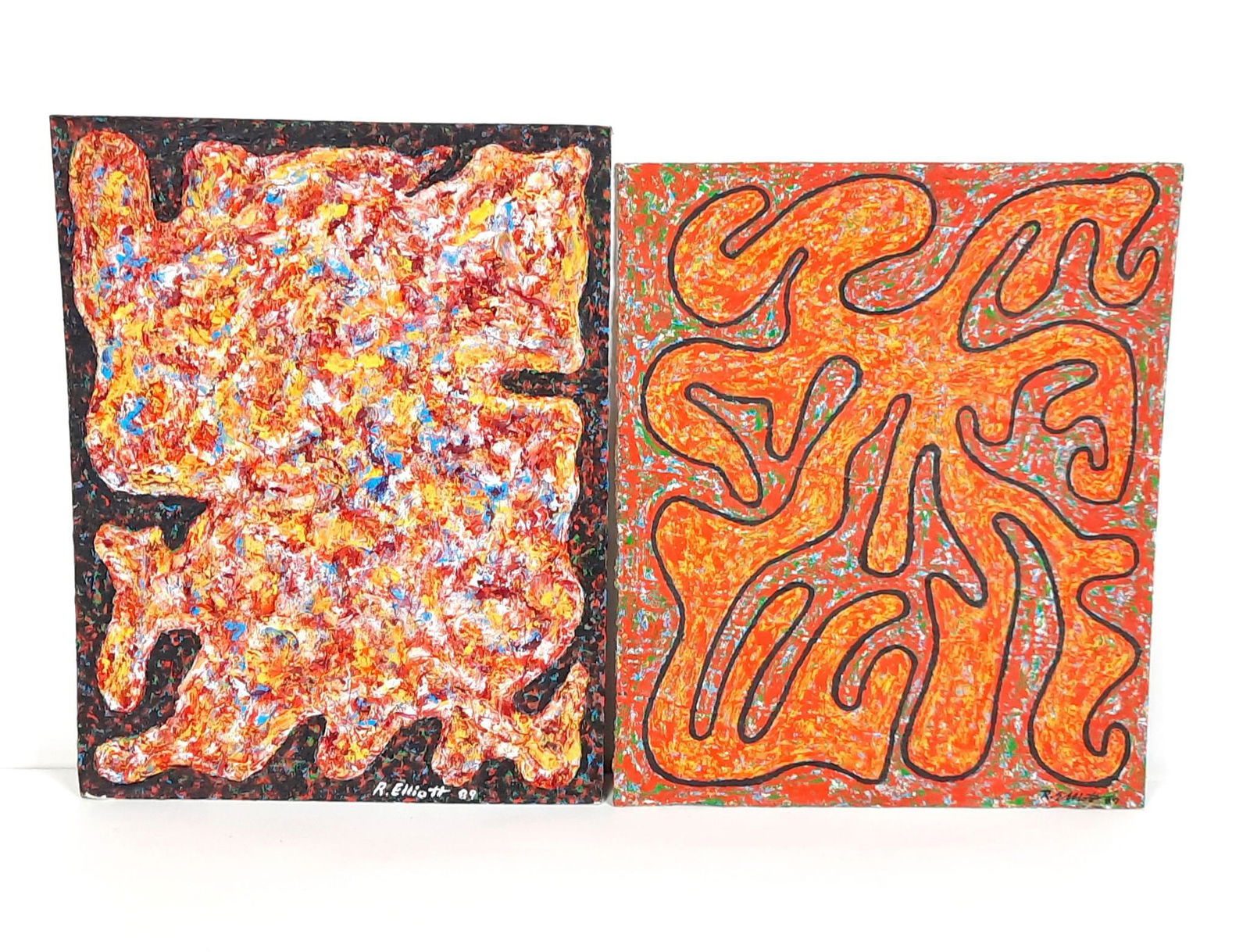 2 Richard Elliott Abstract Paintings incl "Gas" (1 of 4)