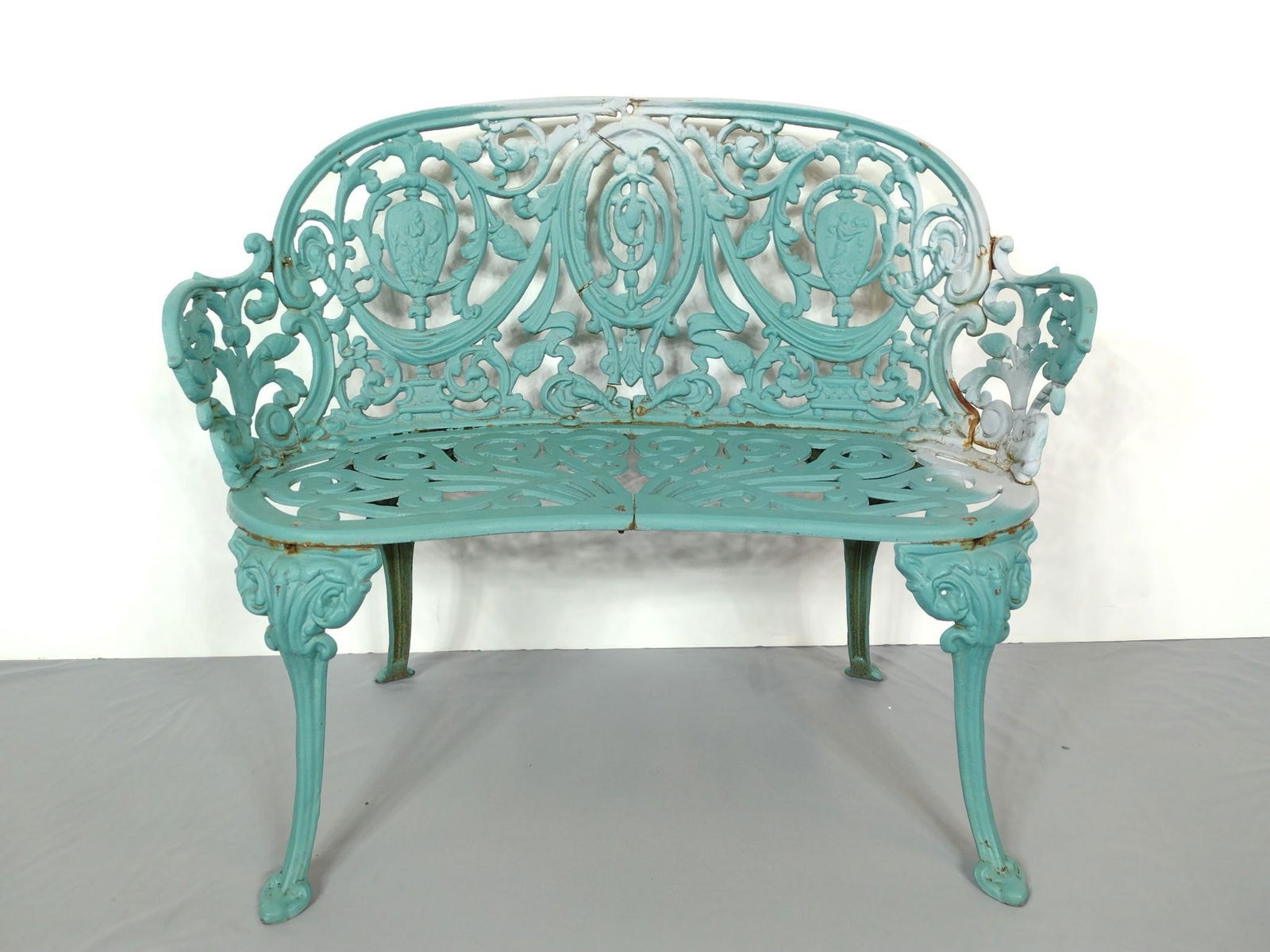 Painted Cast Iron Bench (1 of 8)