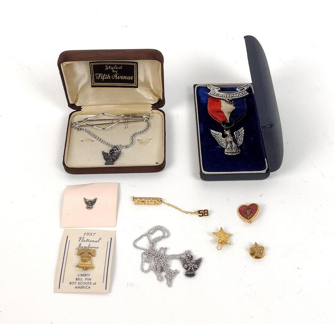 9 Boys Scouts of America Pins and Medals incl Sterling Eagle Scout (1 of 4)