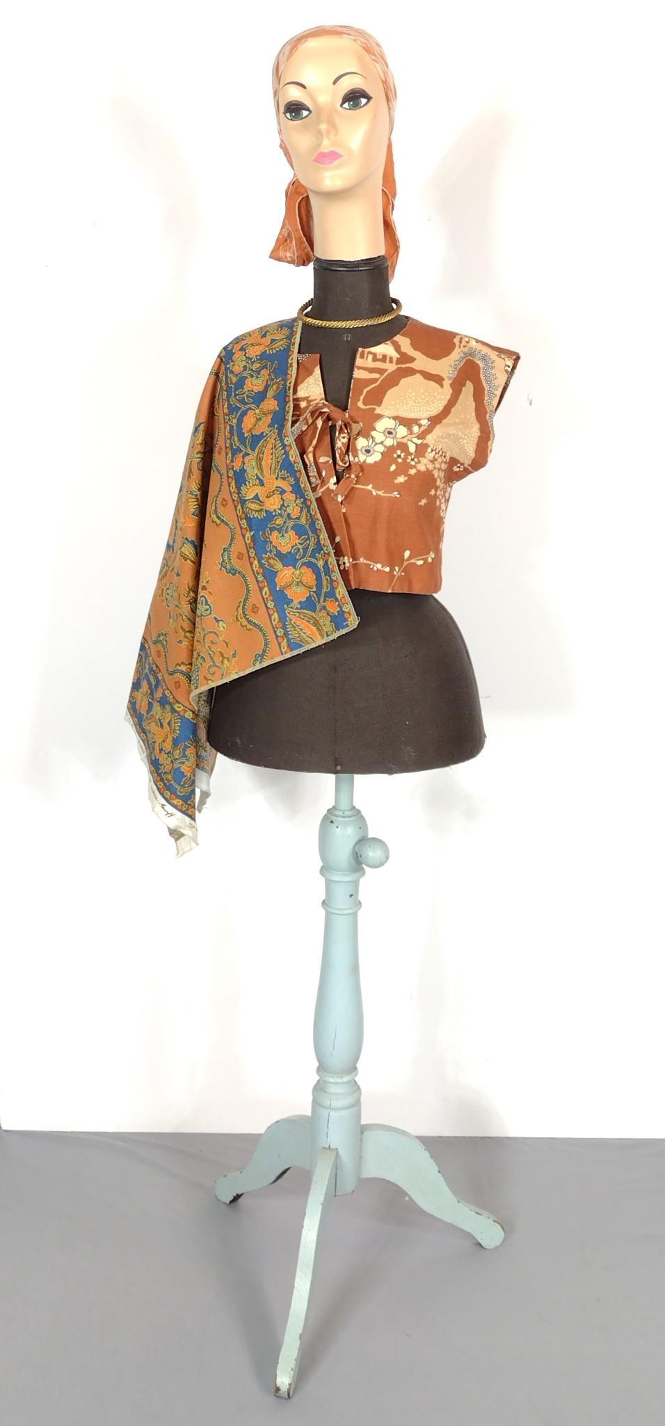 Vintage Adjustable Dress Form With Textiles (1 of 5)