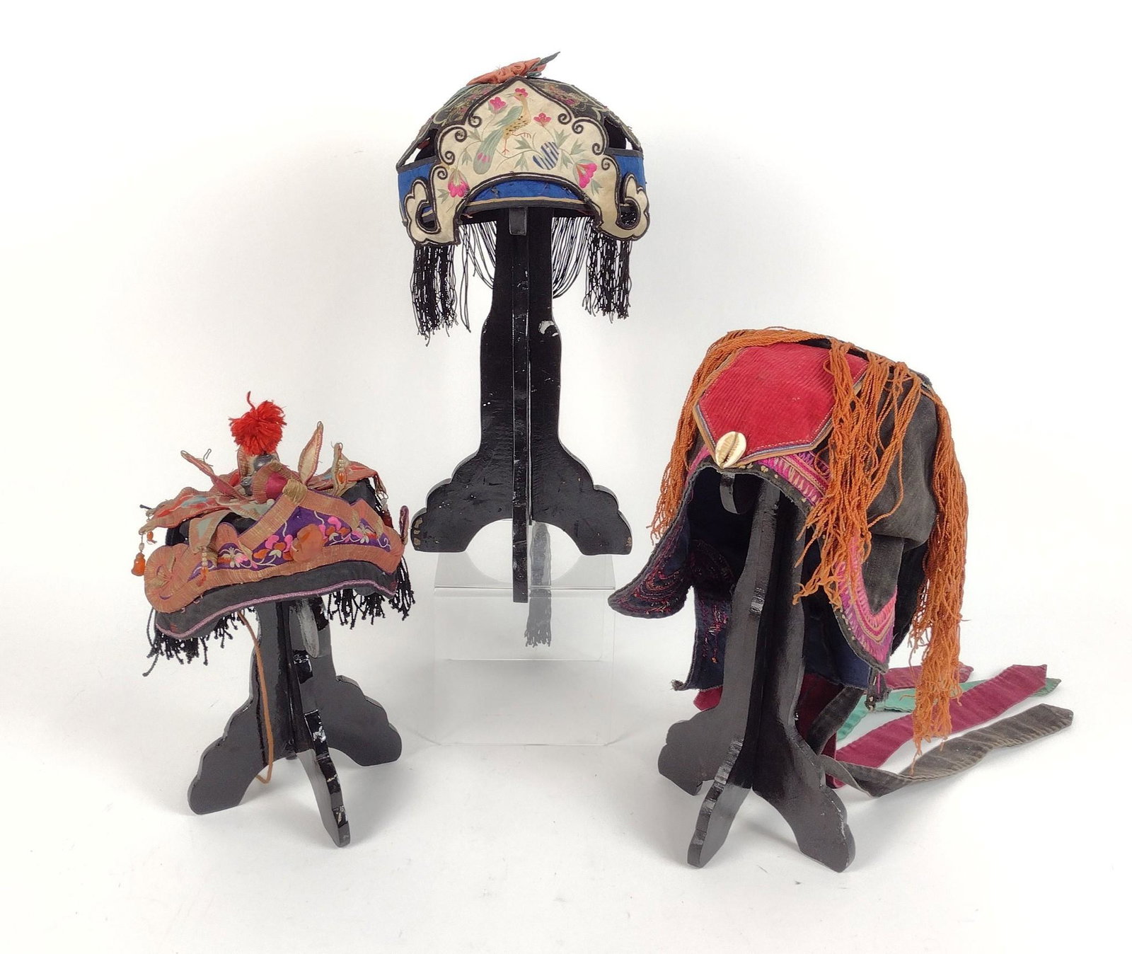 3 Embroidered Chinese Hats (1 of 17)