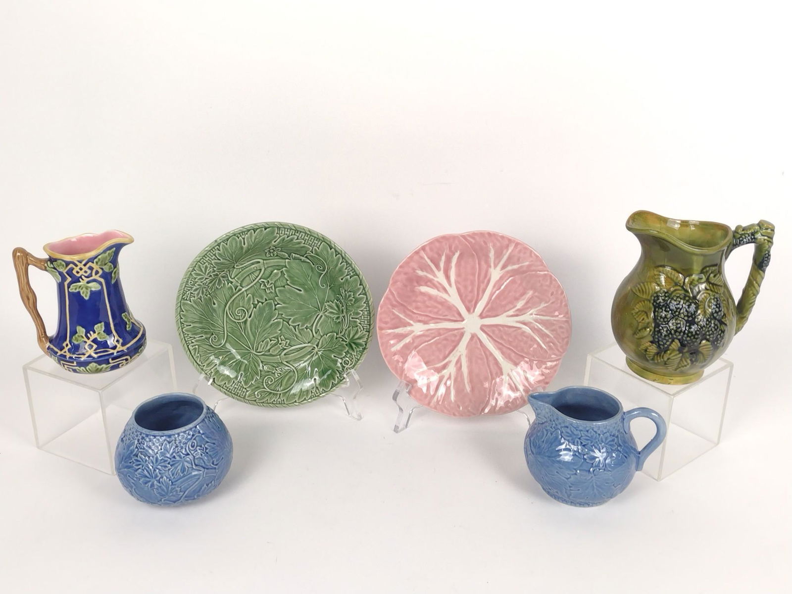 6 Pcs Majolica Incl Bordallo (1 of 8)