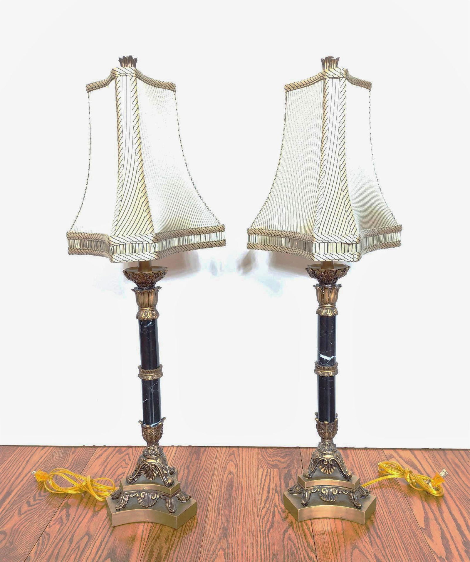 Pair Of Marble & Resin Table Lamps (1 of 3)