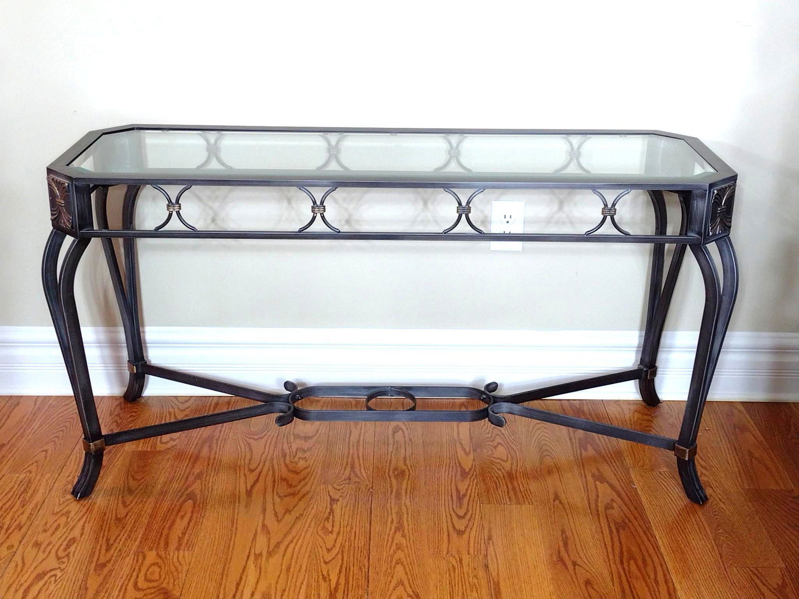 Metal Sofa Table With Glass Top (1 of 4)
