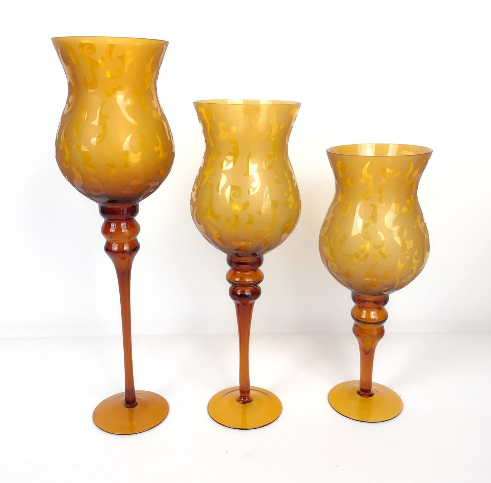 3 Glass Candle Holders