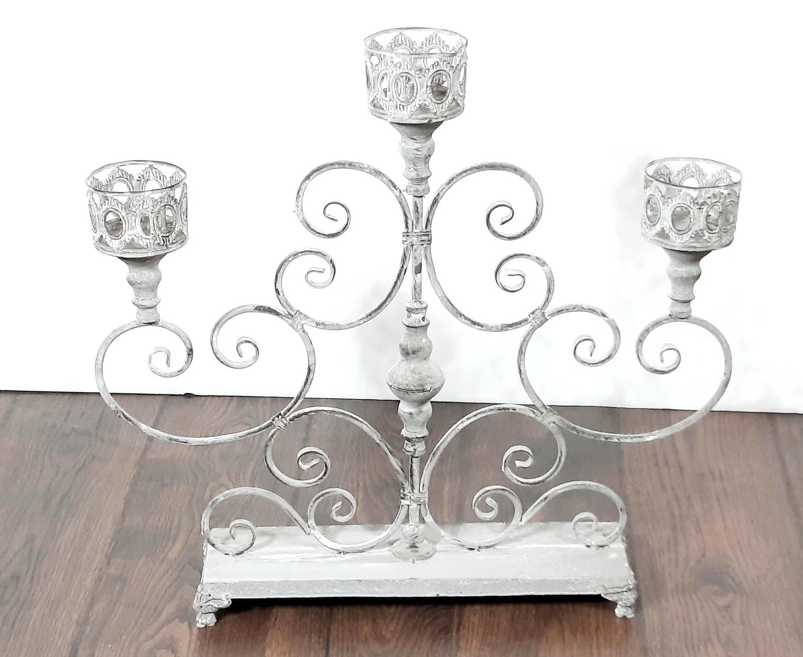 Candle Stand: 25" wide x 24" high. IMPORTANT: Before bidding, please read the terms and conditions. When you registered for the auction you agreed to these terms and will be required to comply with them.