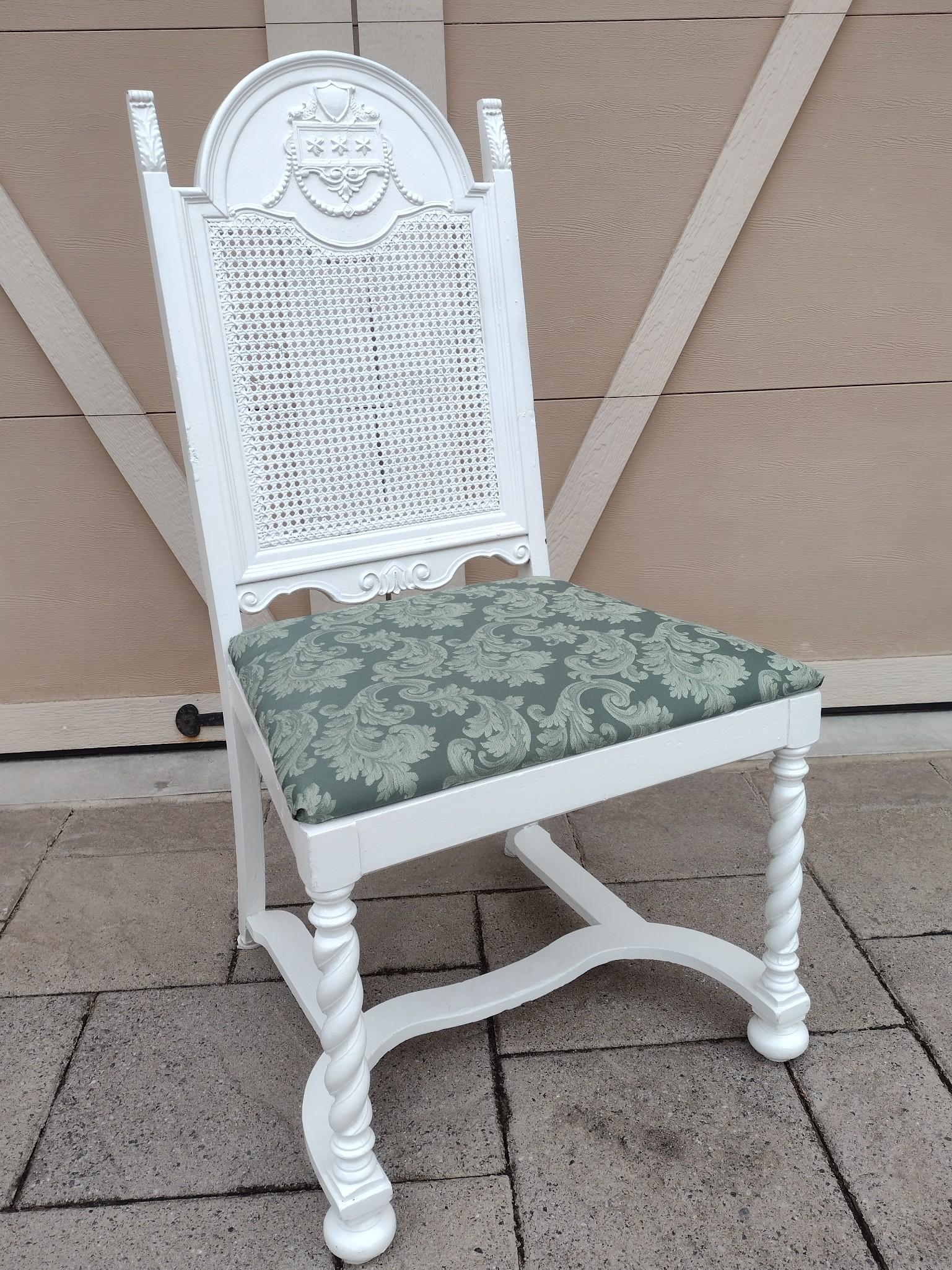 White Painted Cane Back Chair (1 of 5)