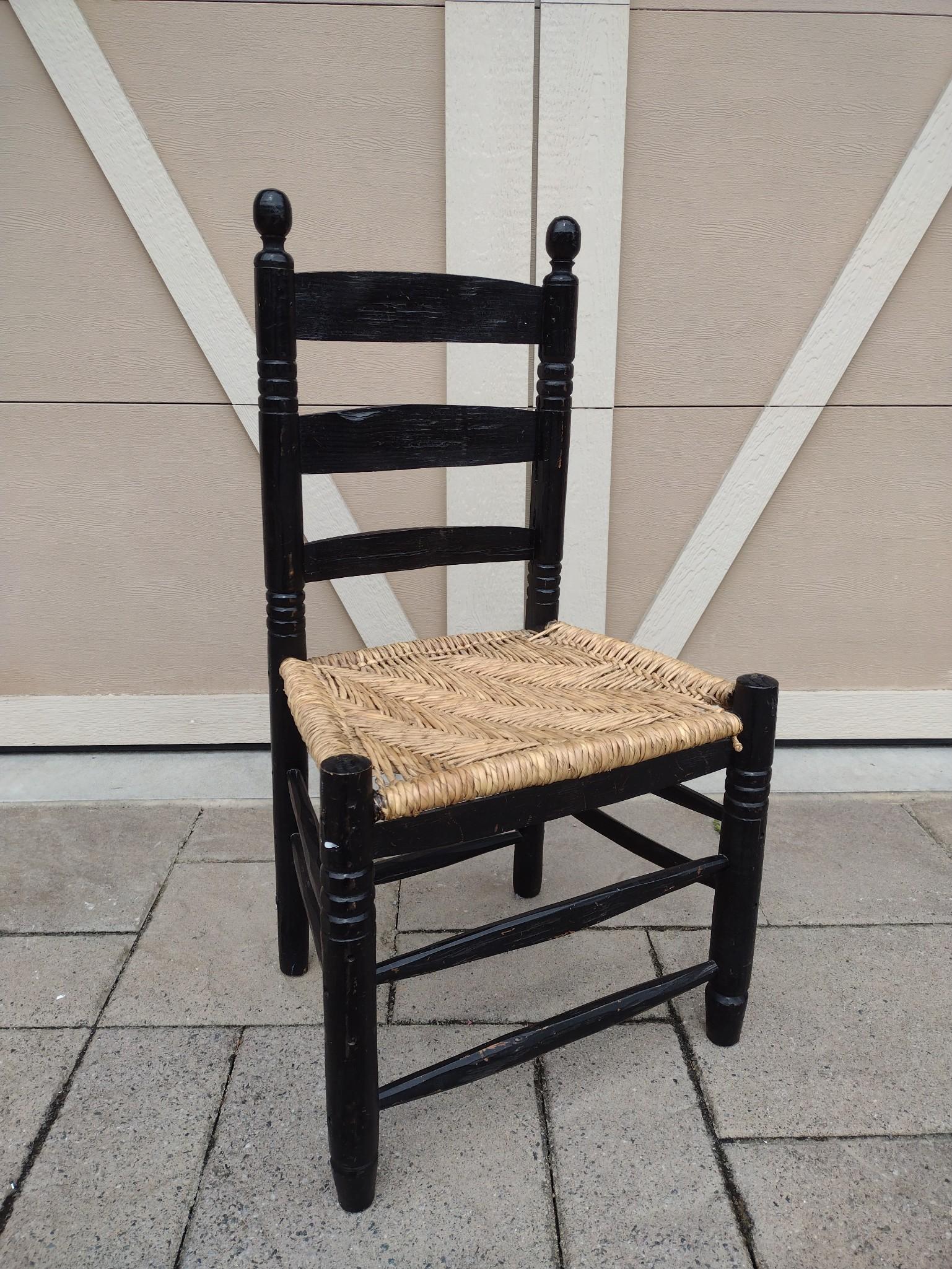 Ladder Back Childs Chair With Woven Seat (1 of 5)