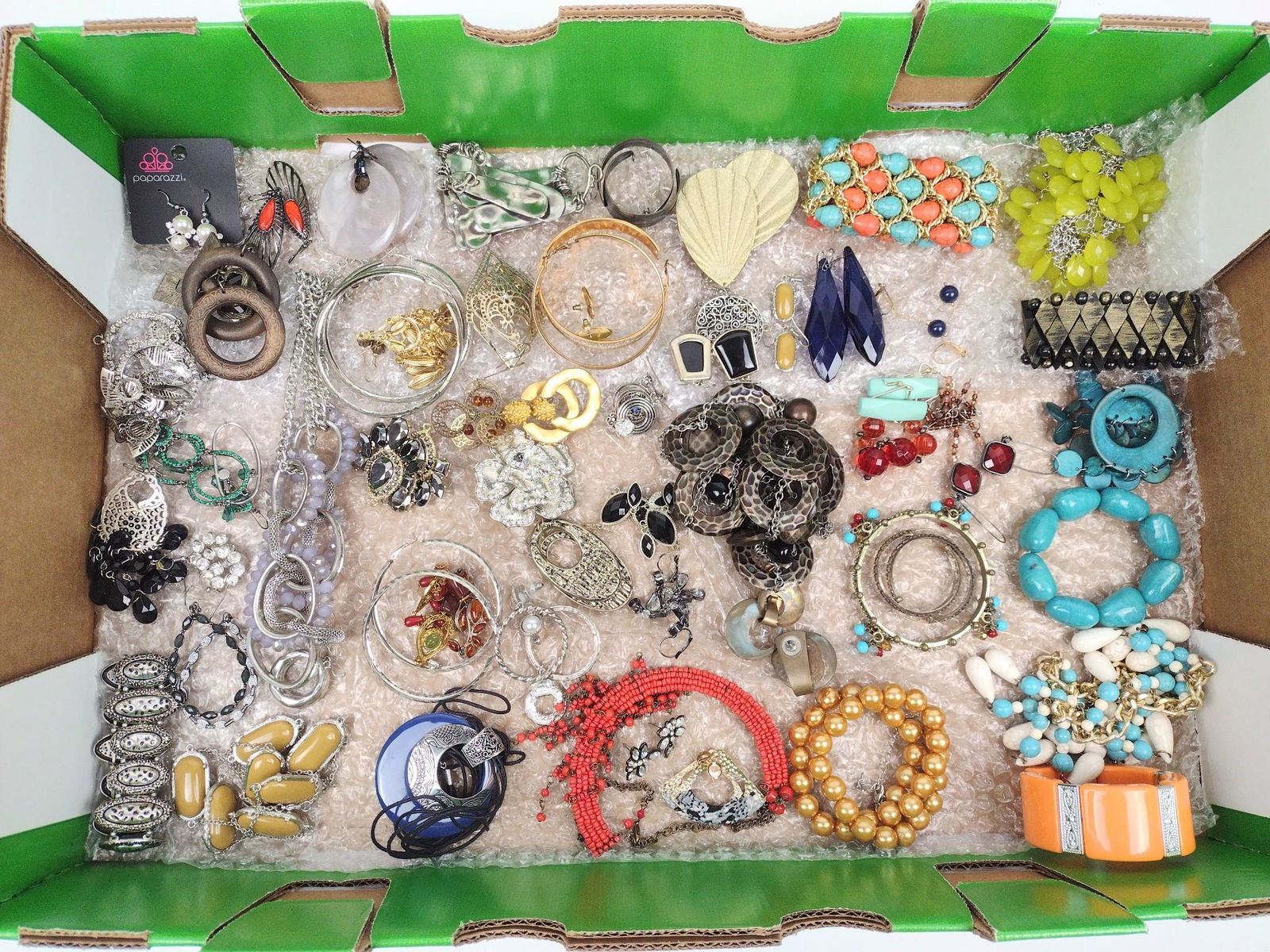 Large Lot Of Costume Jewelry Incl Bangles: Also includes earrings, necklaces, bracelets. MG. IMPORTANT: Before bidding, please read the terms and conditions. When you registered for the auction you agreed to these terms and will be required to
