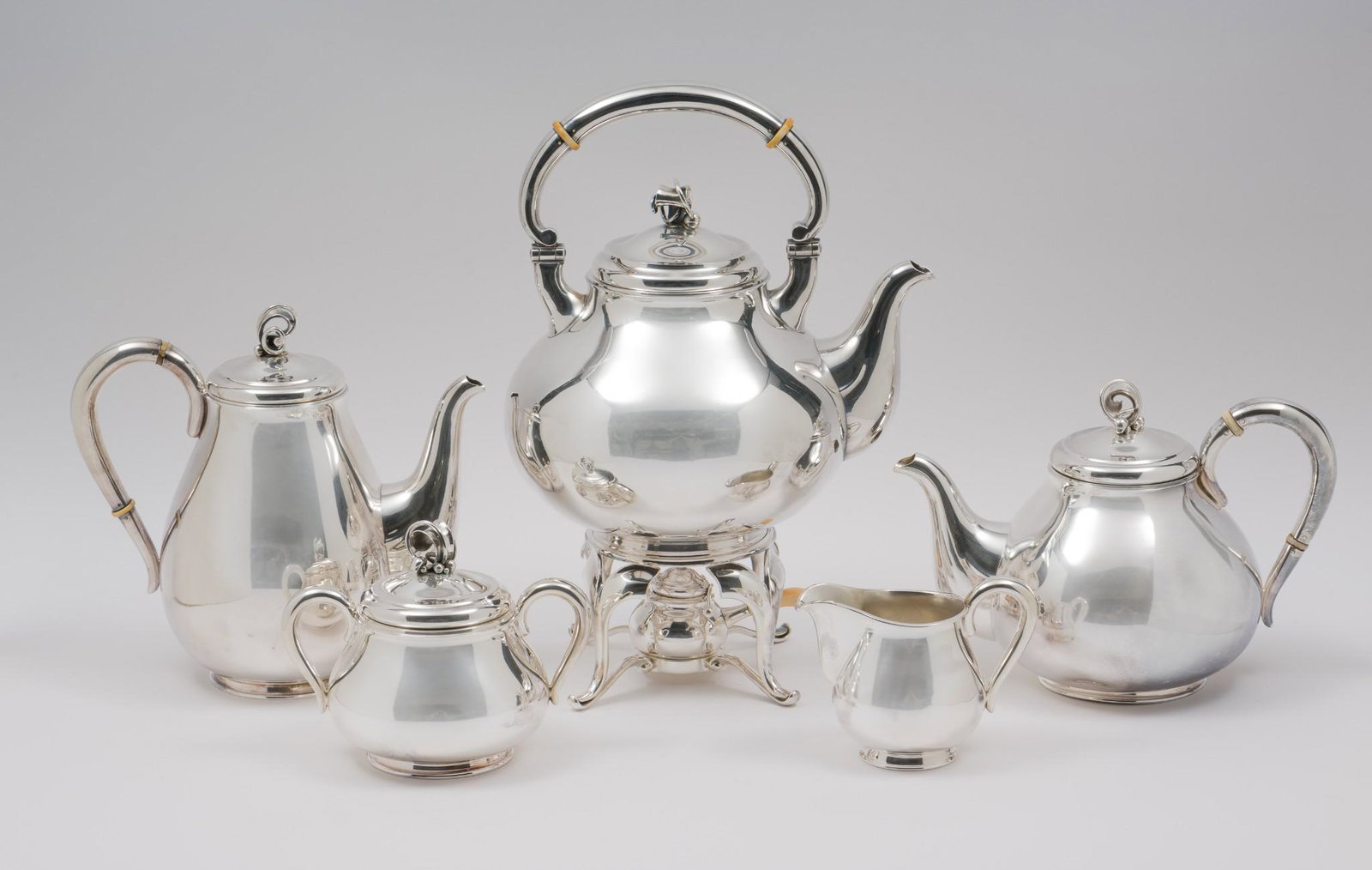7 Ps. Holger Rasmussen Denmark Sterling Tea Set (1 of 19)