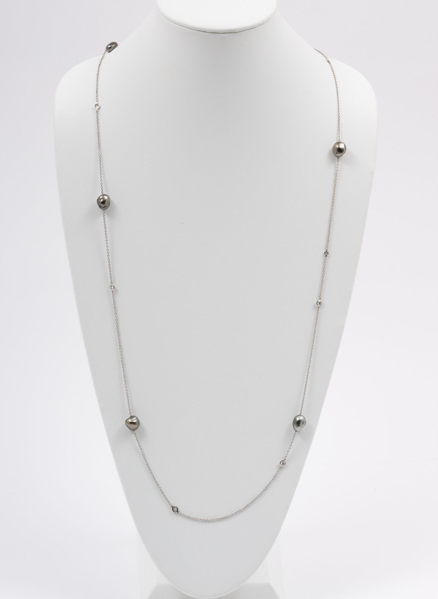 Tiffany & Co. Peretti Platinum, Pearl & Diamond Necklace (1 of 4)