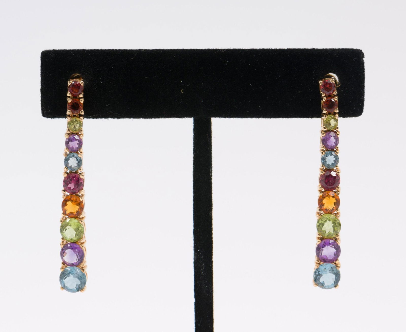 18K Gold & Multi-Gem Earrings (1 of 2)