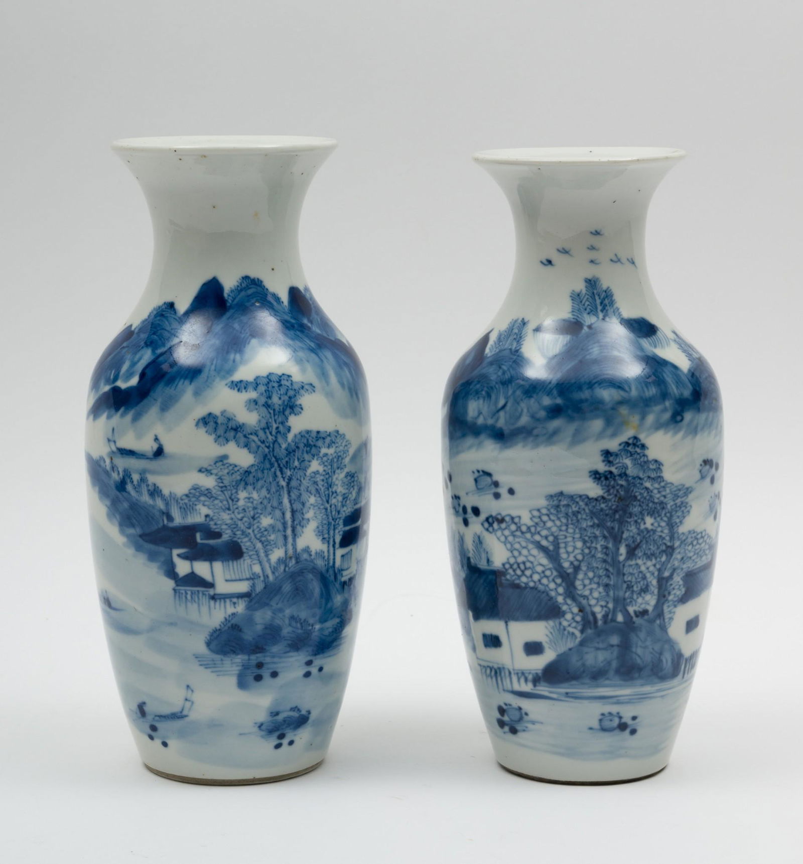 Pair Chinese Blue & White Vases (1 of 11)