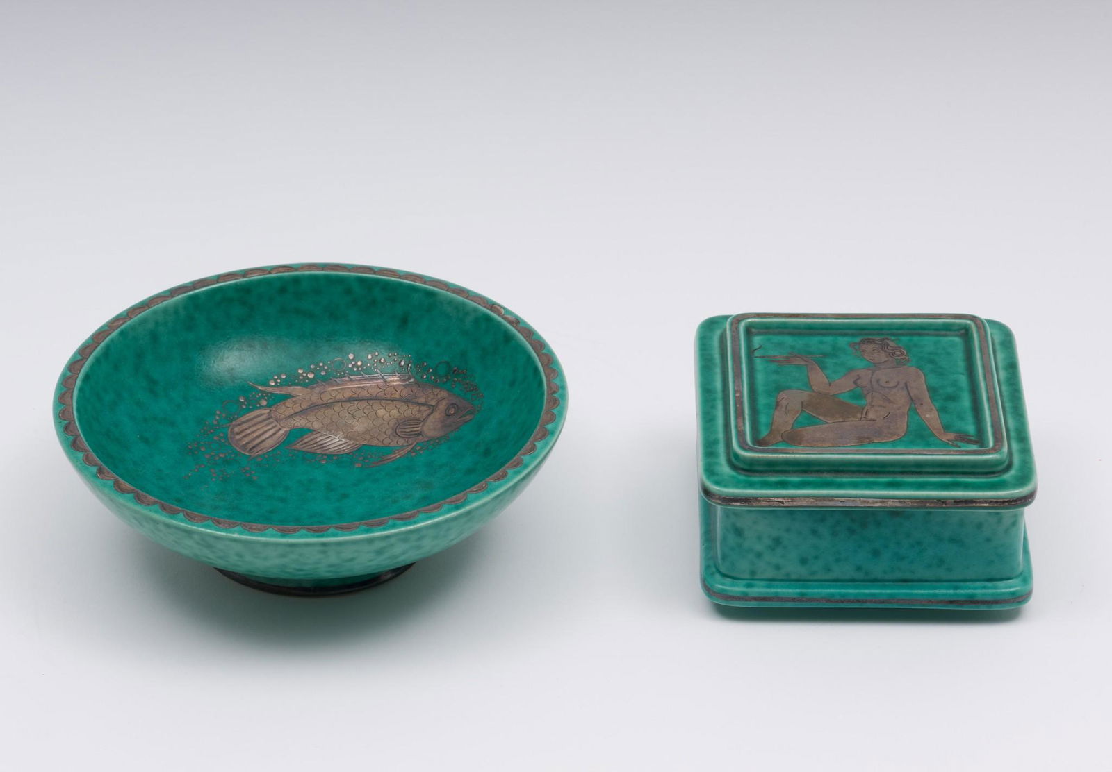 2 Gustausberg Argenta Green Ceramic Small Bowl And Box (1 of 10)