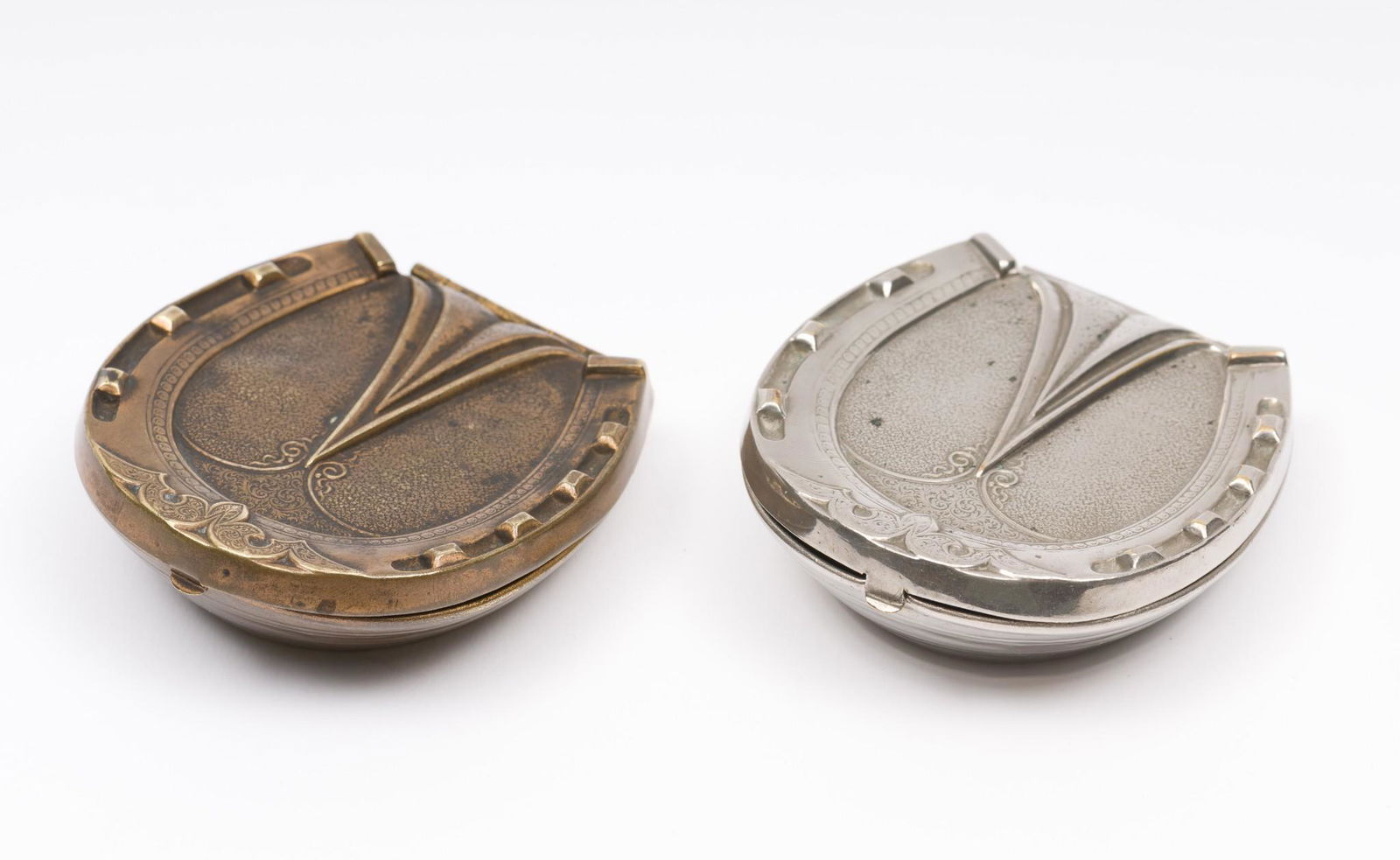 2 19th C Figural Horse Shoe Needle Cases (1 of 6)