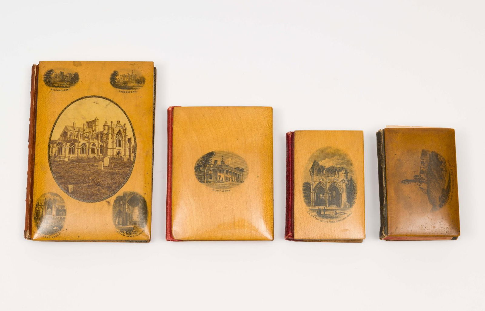 4 Late 1800s Illustrated Wood Board Books Incl. Walter Scott & Miniatures (1 of 14)