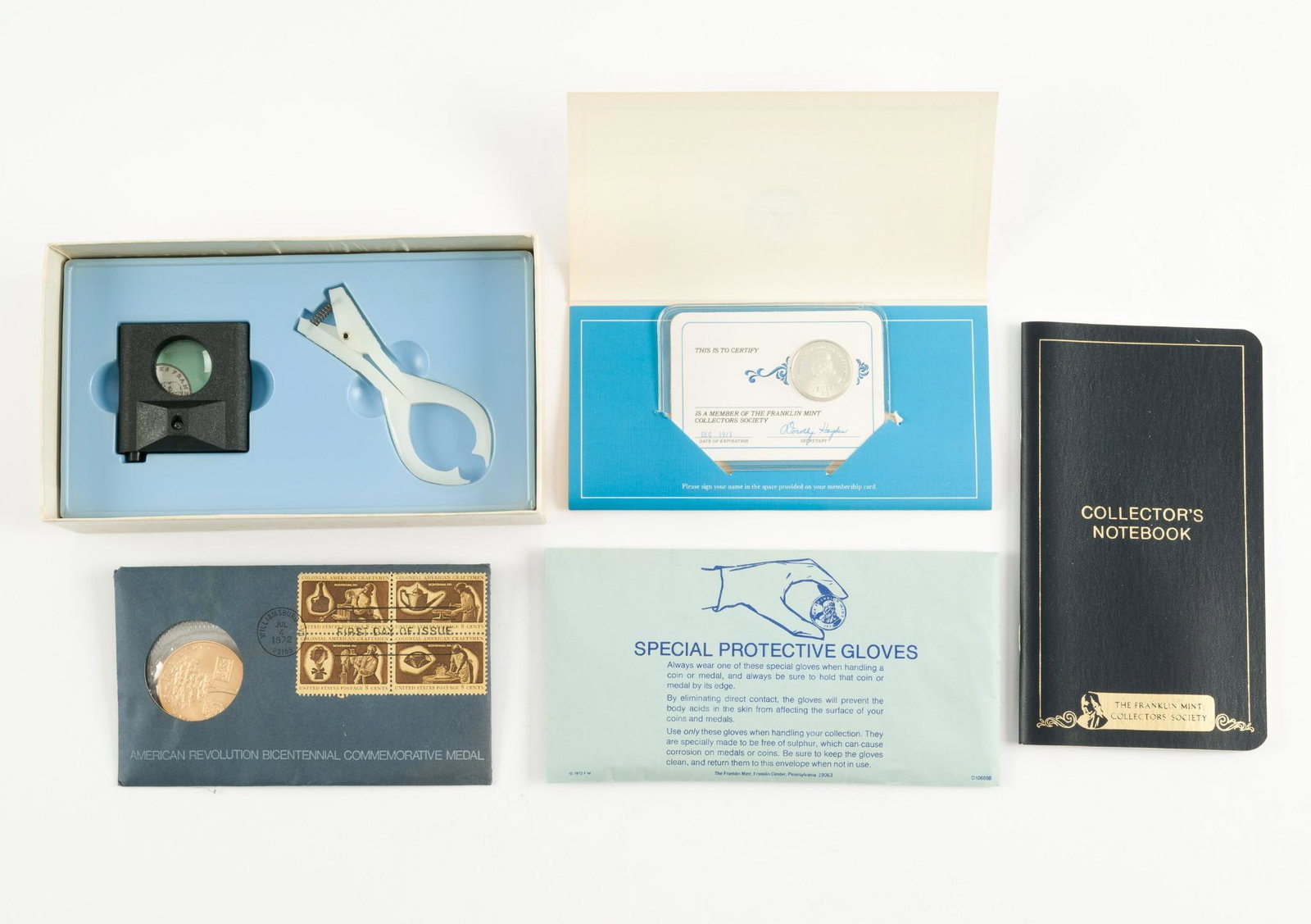 Franklin Mint Medal & Bicentennial Medal.: .925 mint medal. With original packaging. AJ. IMPORTANT: Before bidding, please read the terms and conditions. When you registered for the auction you agreed to these terms and will be required to com