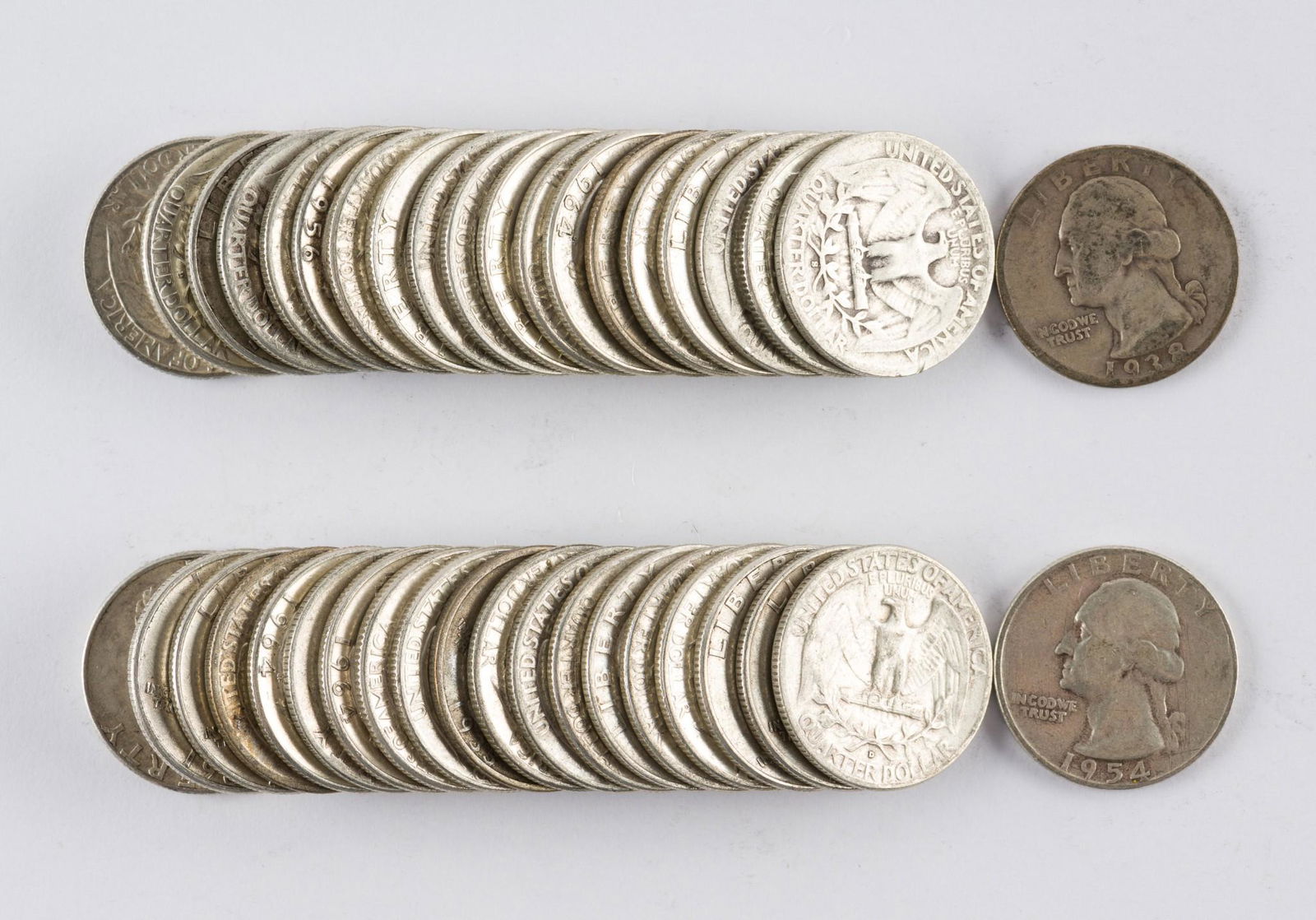 40 Silver Washington Quarters (1 of 1)