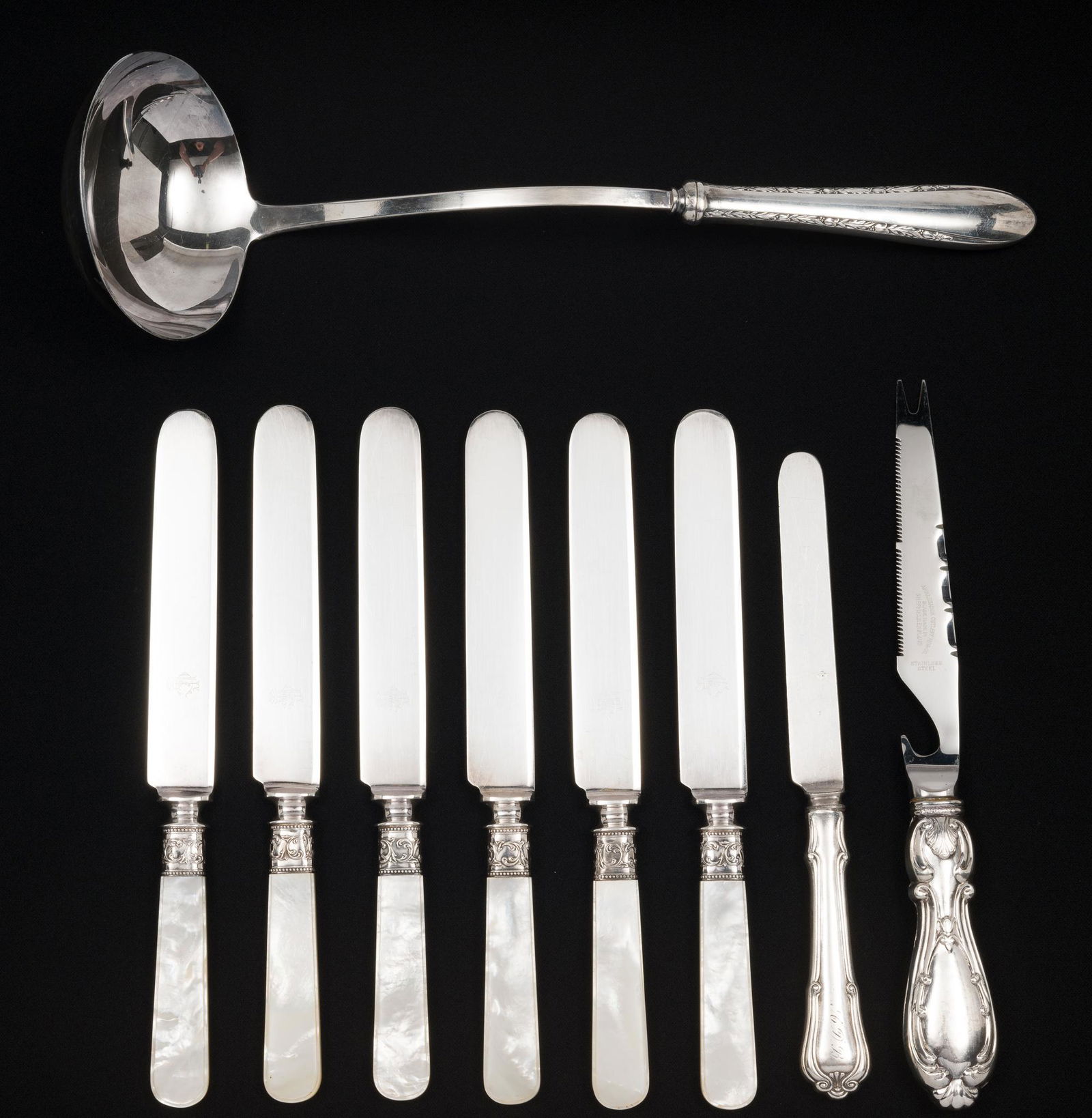 9 Pc. Sterling Handled Flatware Incl Gorham (1 of 7)