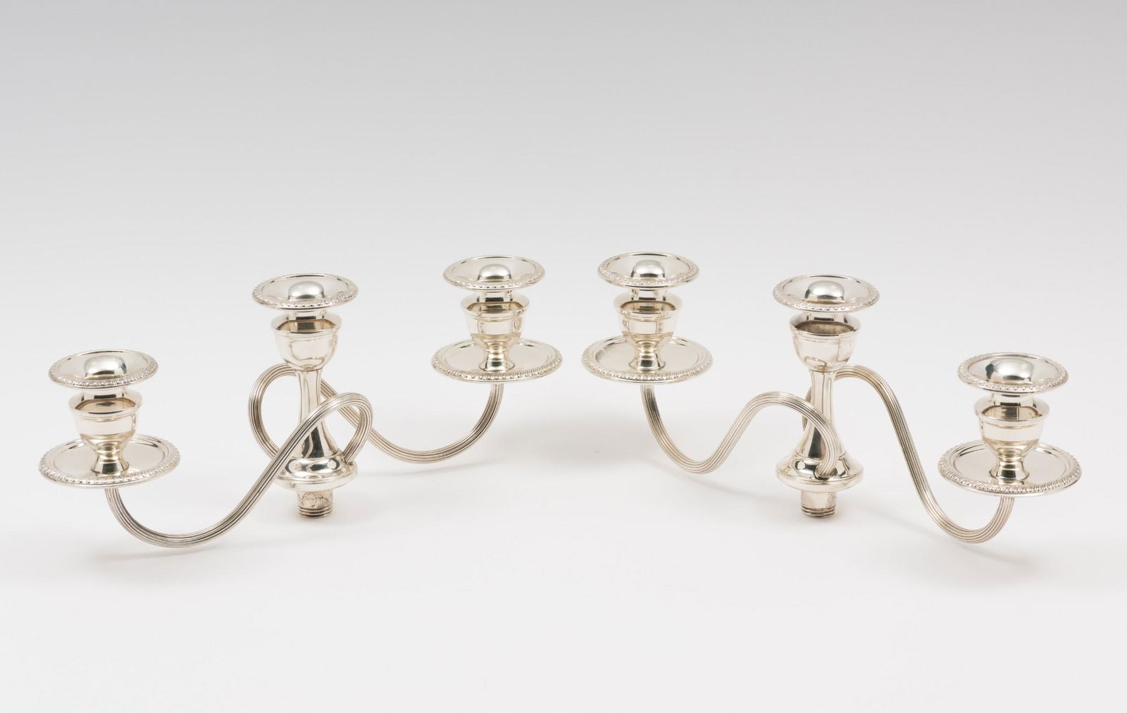 2 Weighted Sterling 3 Light Candleabra (1 of 4)