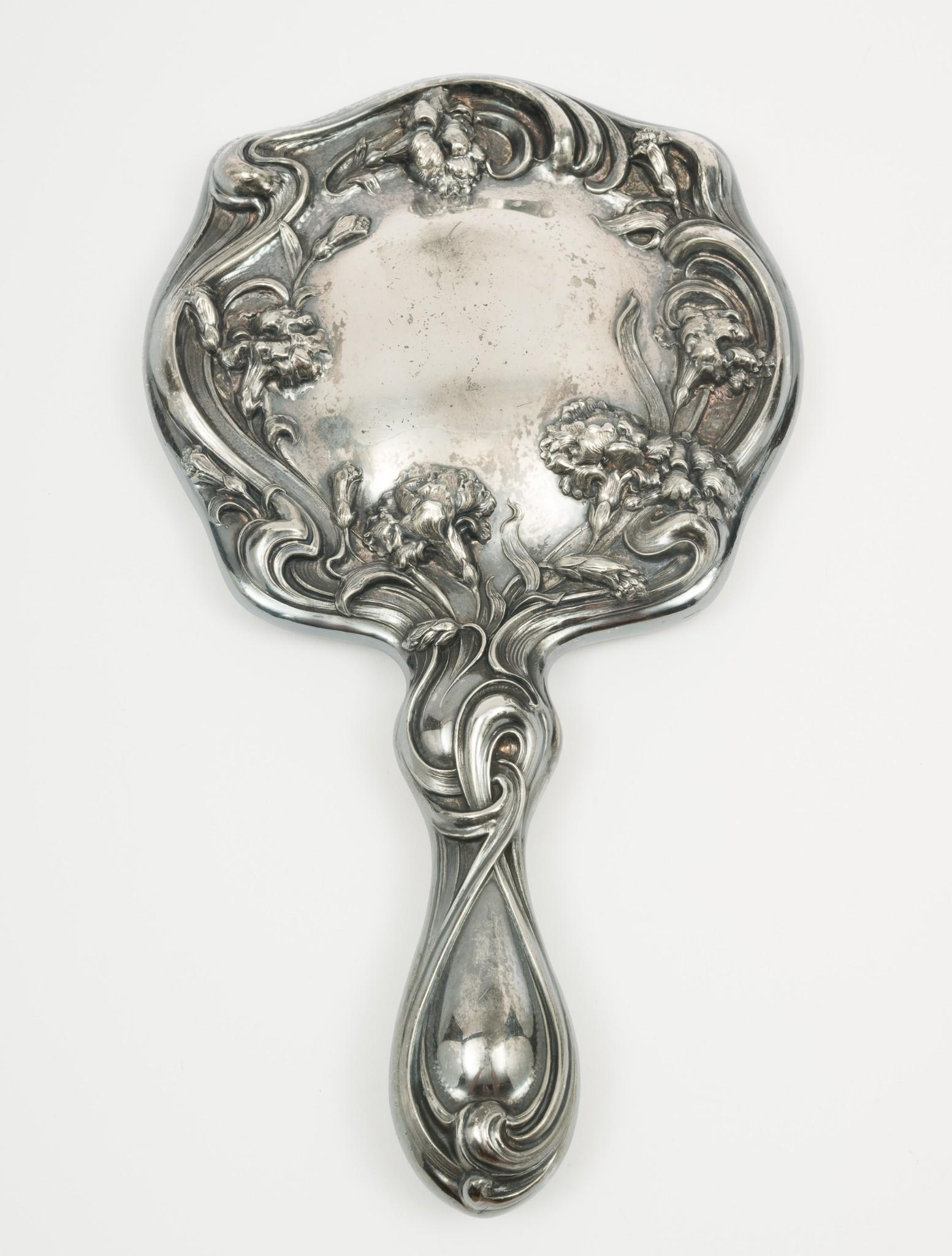 Art Nouveau Silver Hand Mirror (1 of 2)