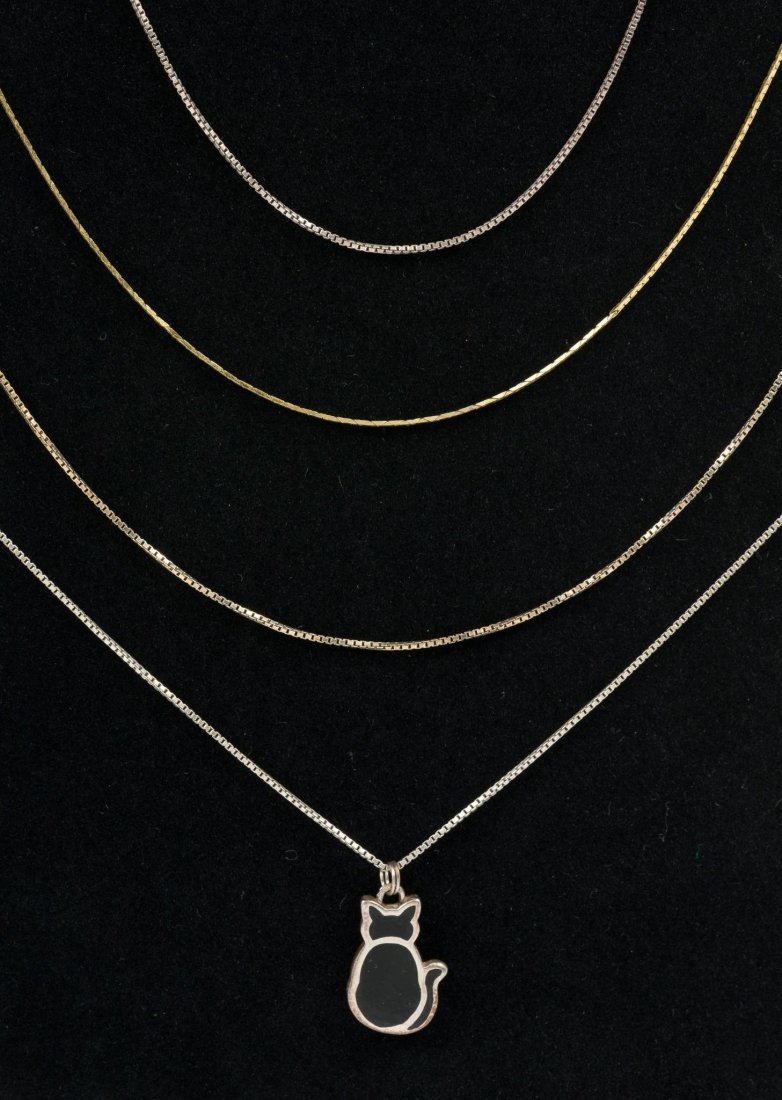 4 Sterling Chains Incl. Cat Pendant (1 of 7)