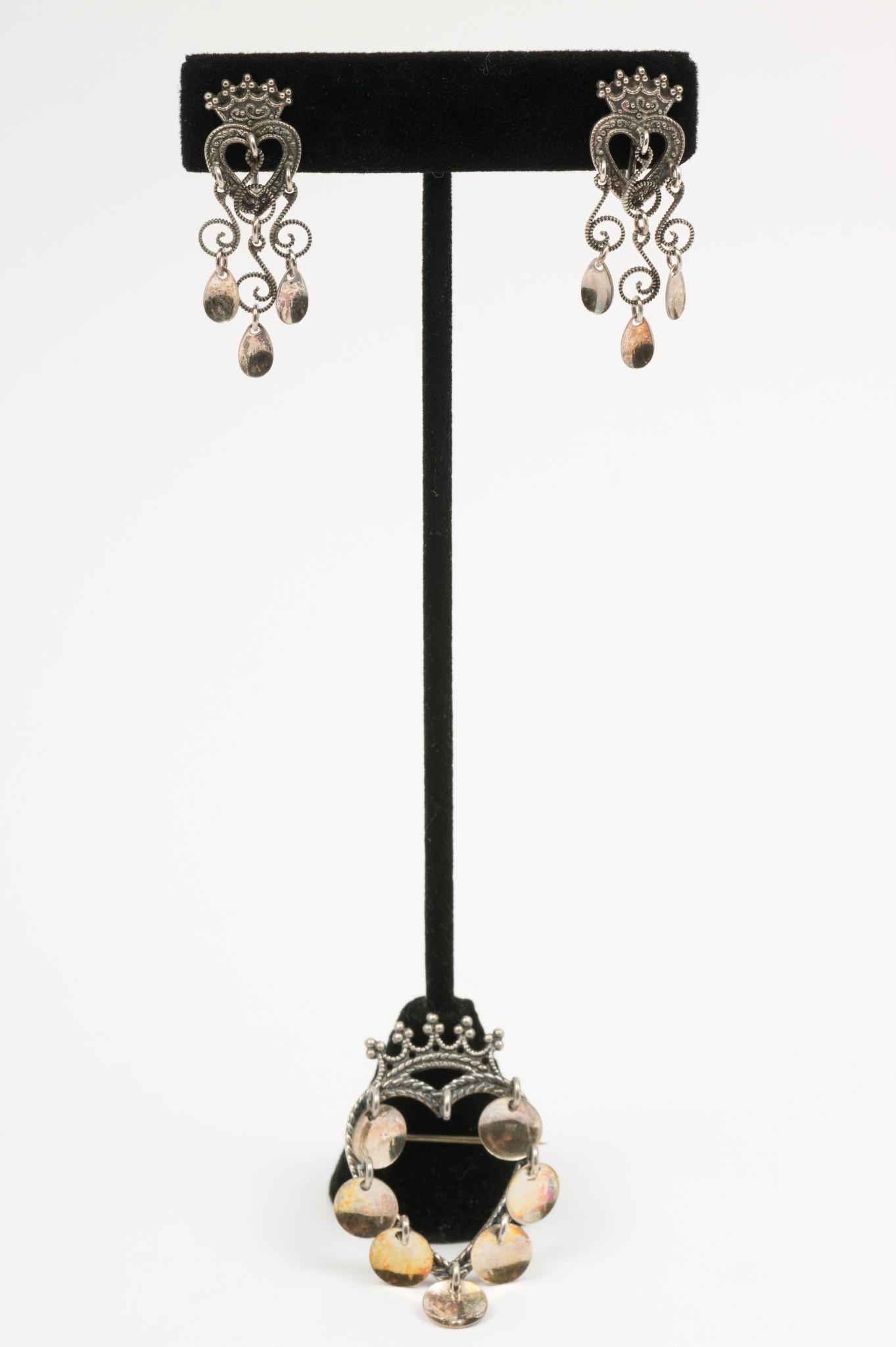 Vintage Norwegian 830 Silver Brooch and Earrings (1 of 7)