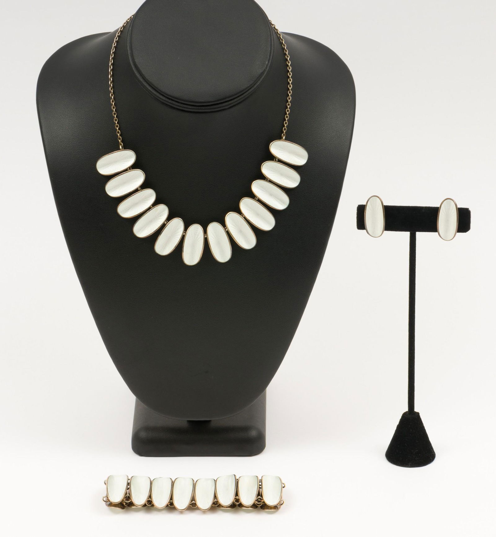 Vintage David Anderson Guilloche Sterling Necklace, Earrings, and Bracelet (1 of 10)