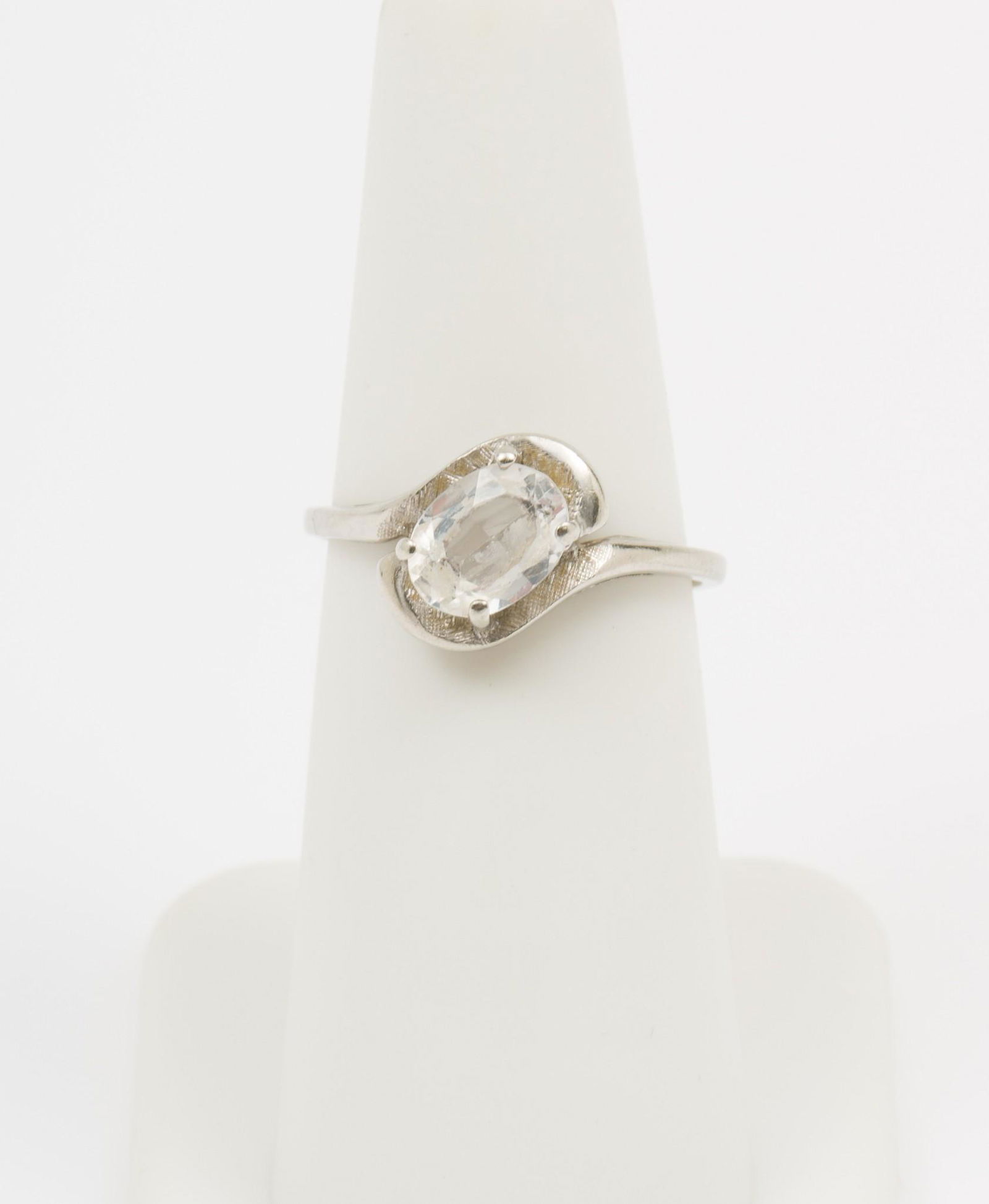 10K White Gold & White Spinel Ring (1 of 4)