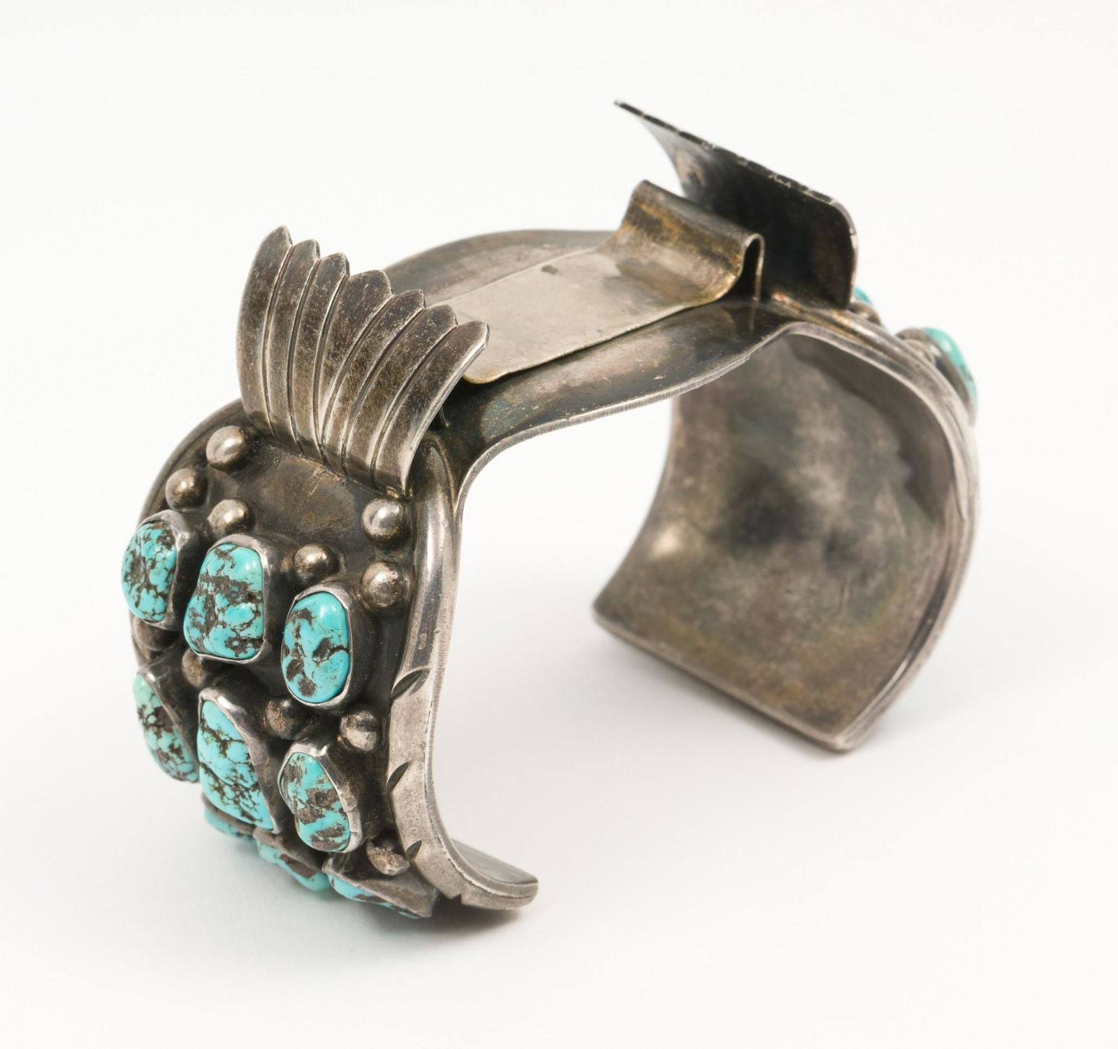 Navajo Sterling Turquoise Nugget Watch Cuff (1 of 3)
