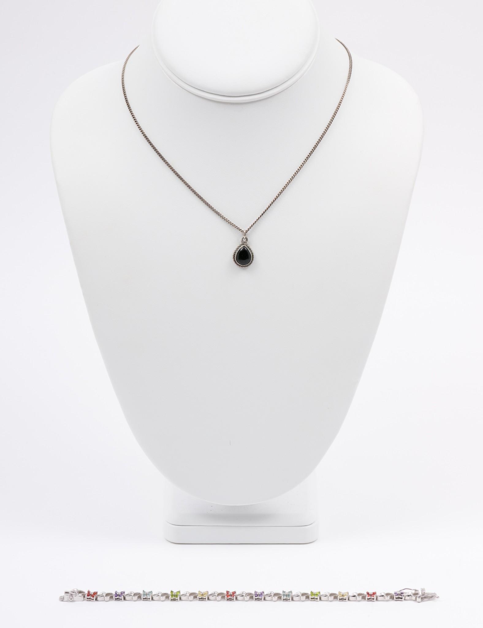 Sterling Bracelet and Taxco Pendant Necklace (1 of 9)