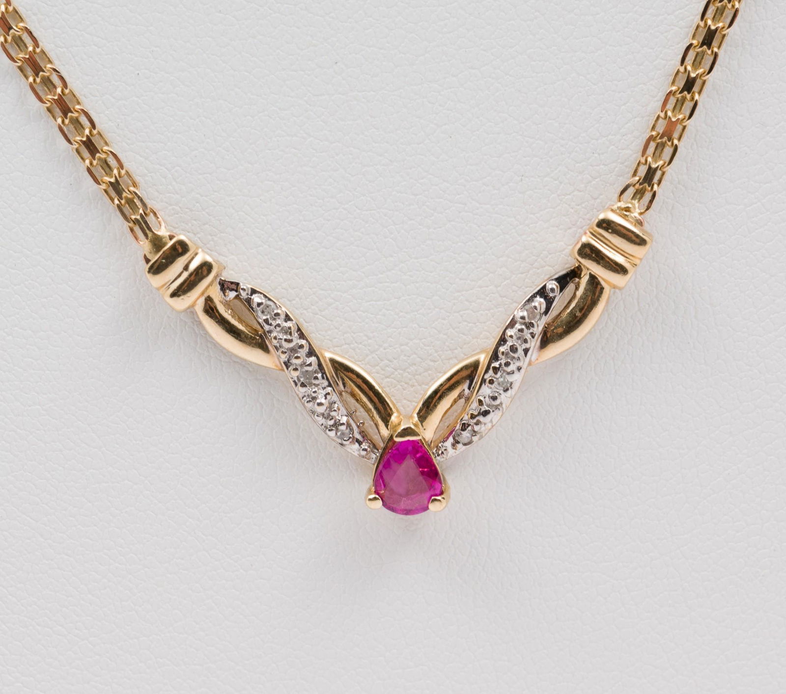 14K Gold, Ruby & Diamond Necklace (1 of 4)