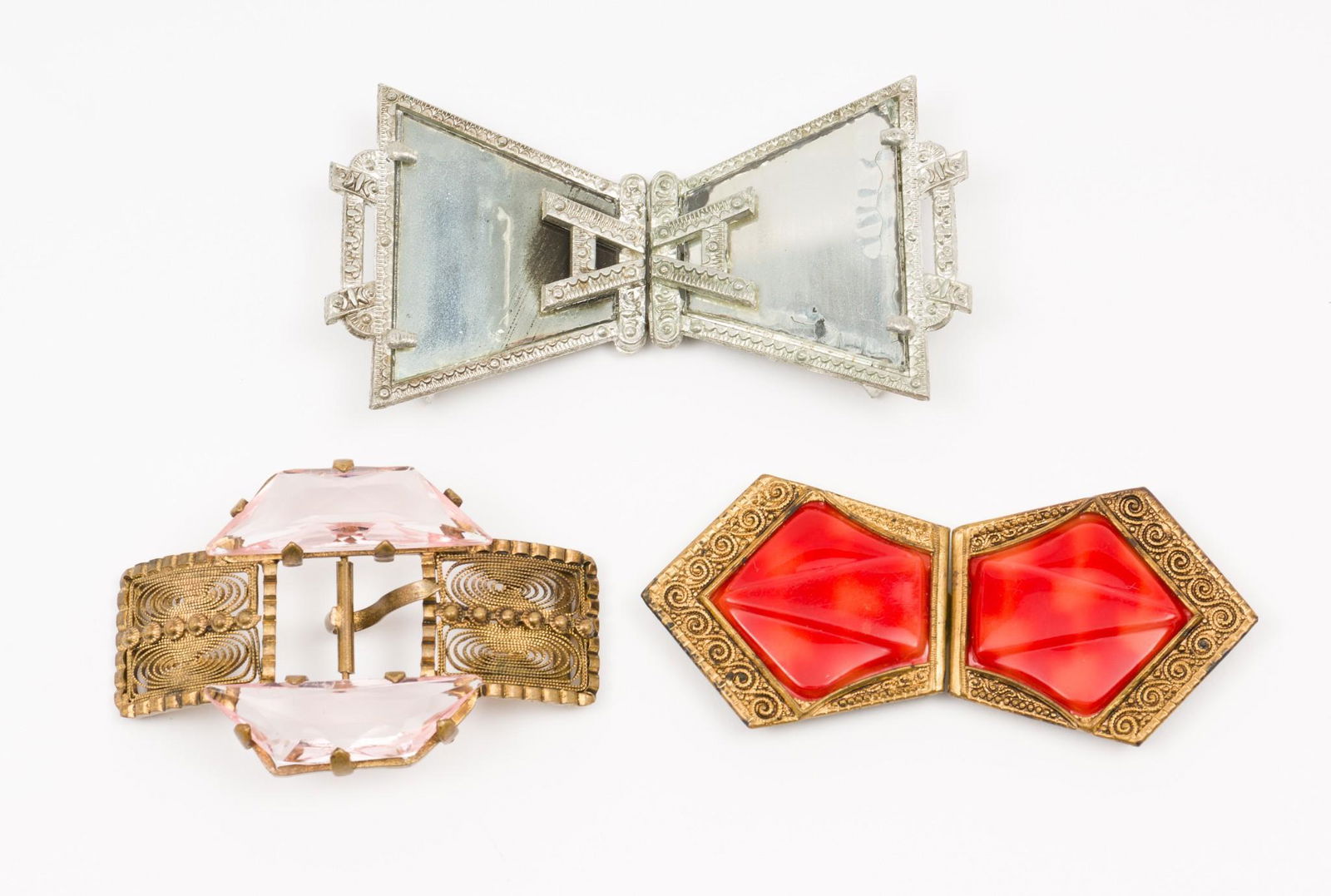 2 Pair Antique Cloak Closures & Antique Belt Buckle (1 of 9)