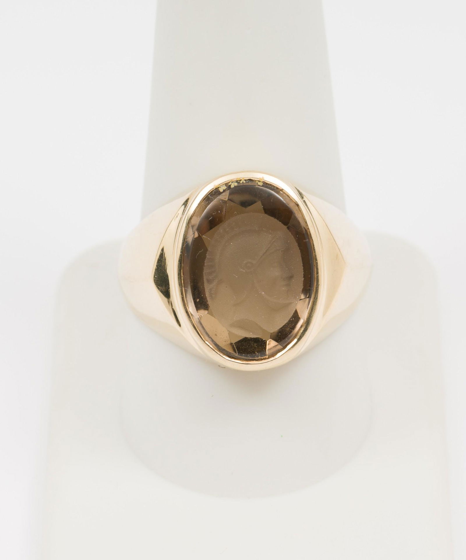 14k Gold and Smoky Topaz Intaglio Ring (1 of 4)