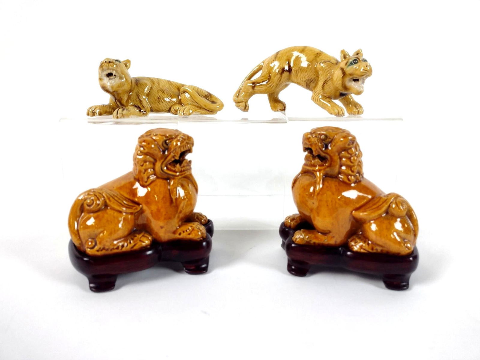 4 - 19th Century Asian Figurines incl Foo Dogs (1 of 5)